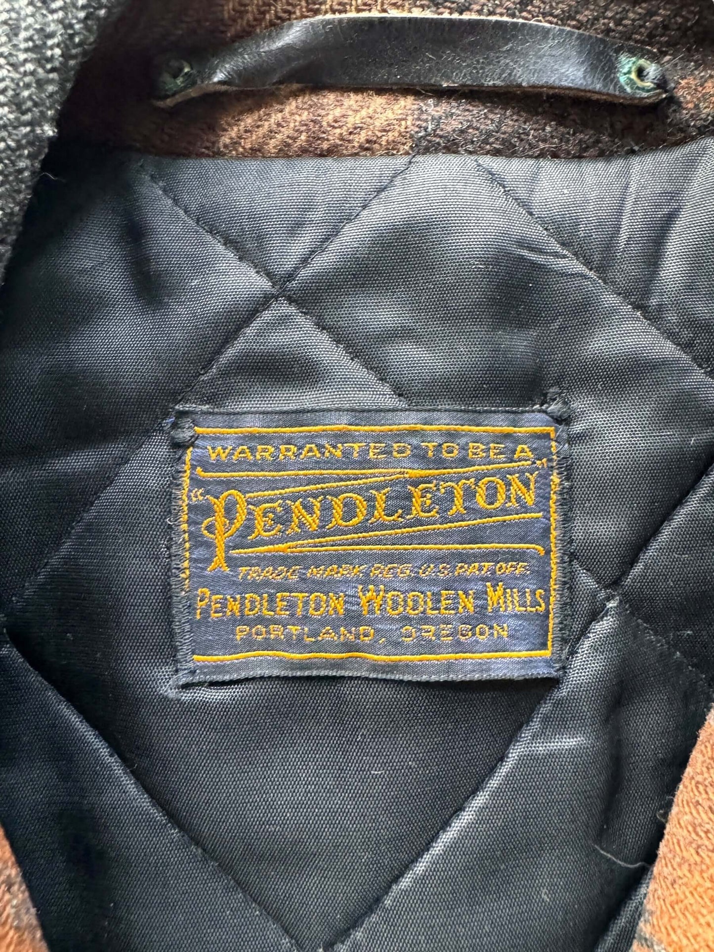 Tag of Vintage Pendleton Plaid Overcoat SZ 42