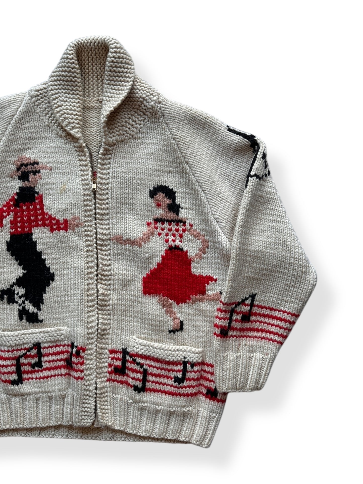 Front Left of Vintage Mary Maxim Hoedown Cowichan SZ M