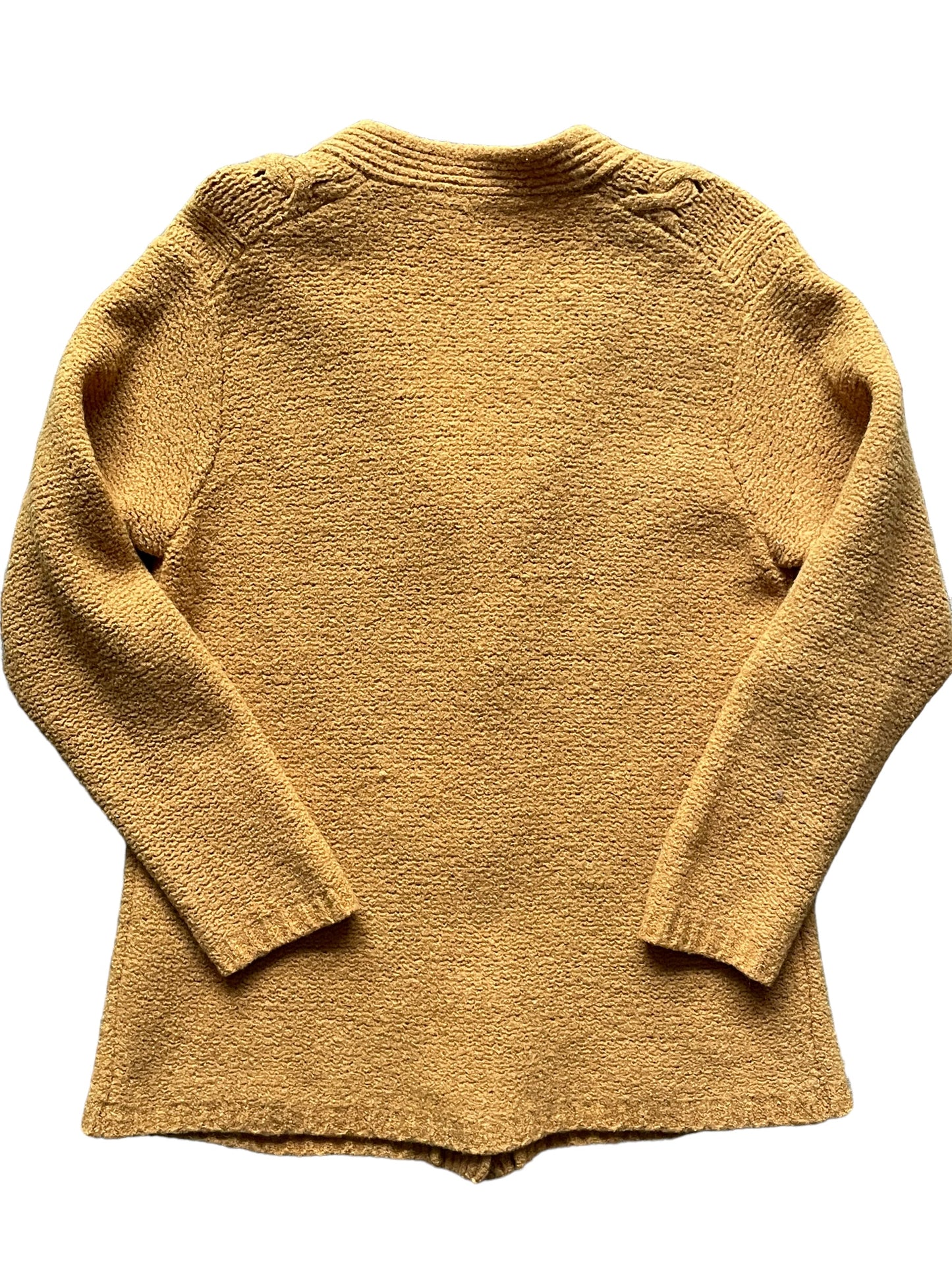 Full back view of Vintage Pumpkin Cable Knit Cardigan SZ S-M | Seattle Ladies Vintage | Barn Owl Seattle