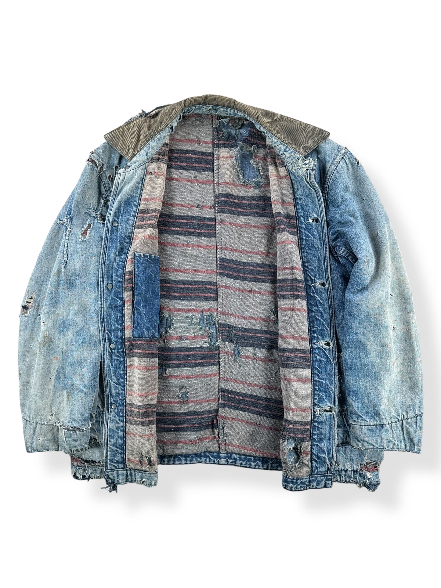 Inside of Vintage Thrashed Blanket Lined Chore Coat SZ L