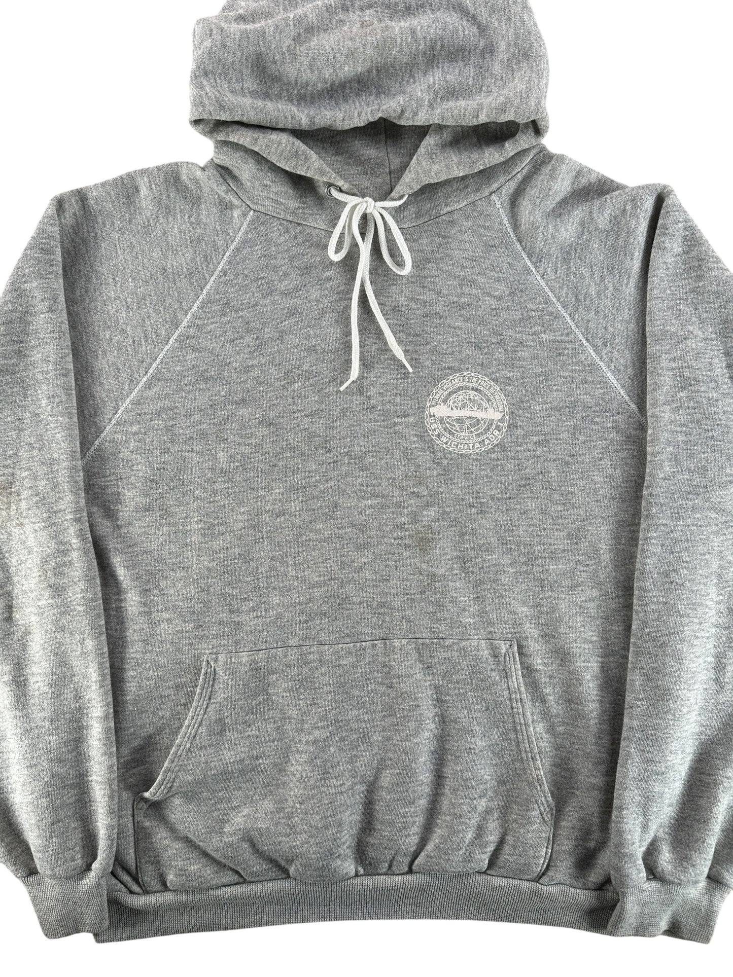 Front Close Up of Vintage USS Wichita Hoodie SZ XL
