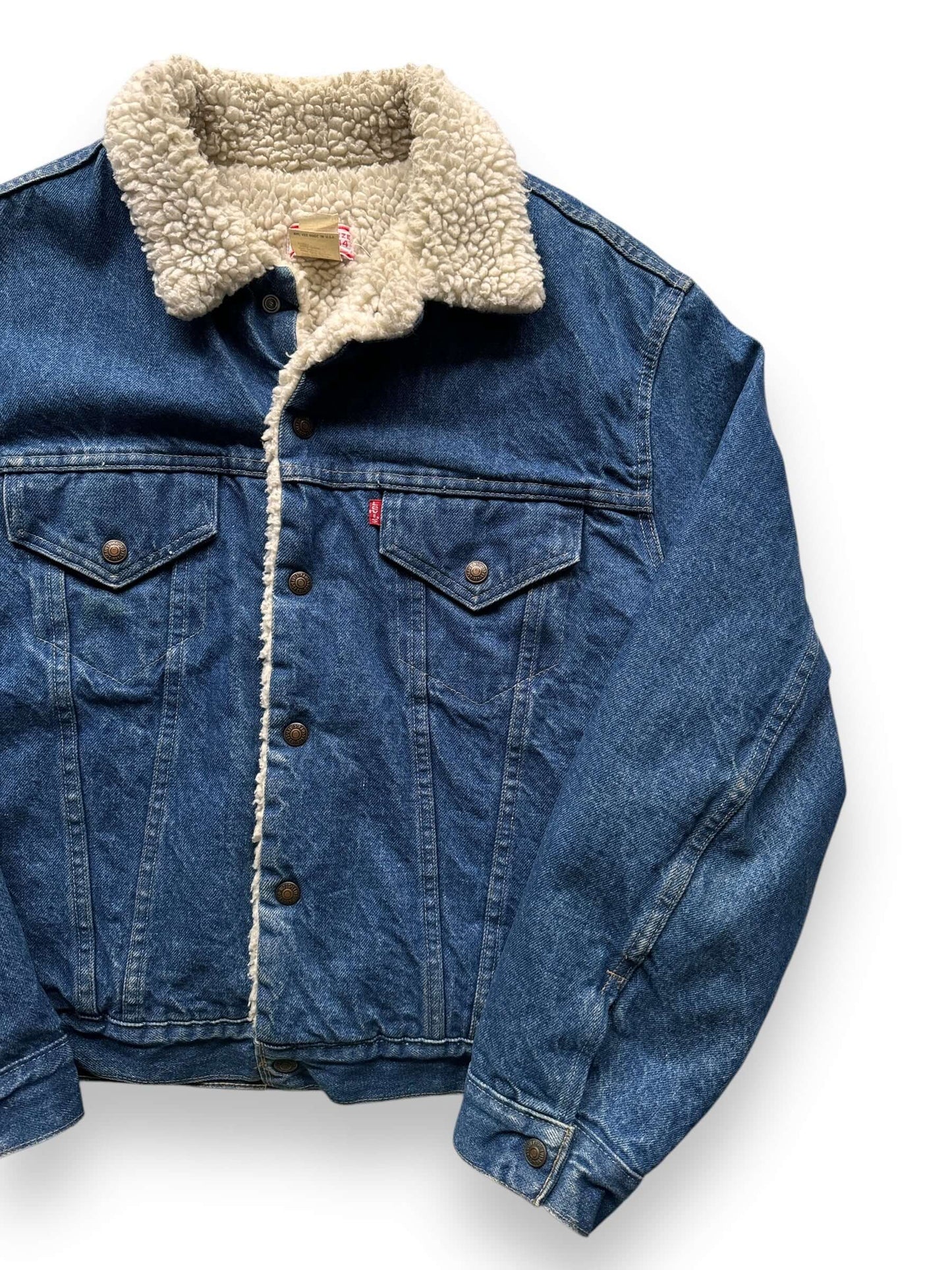 front left of Vintage Levi's Sherpa Type III Denim Jacket SZ 44