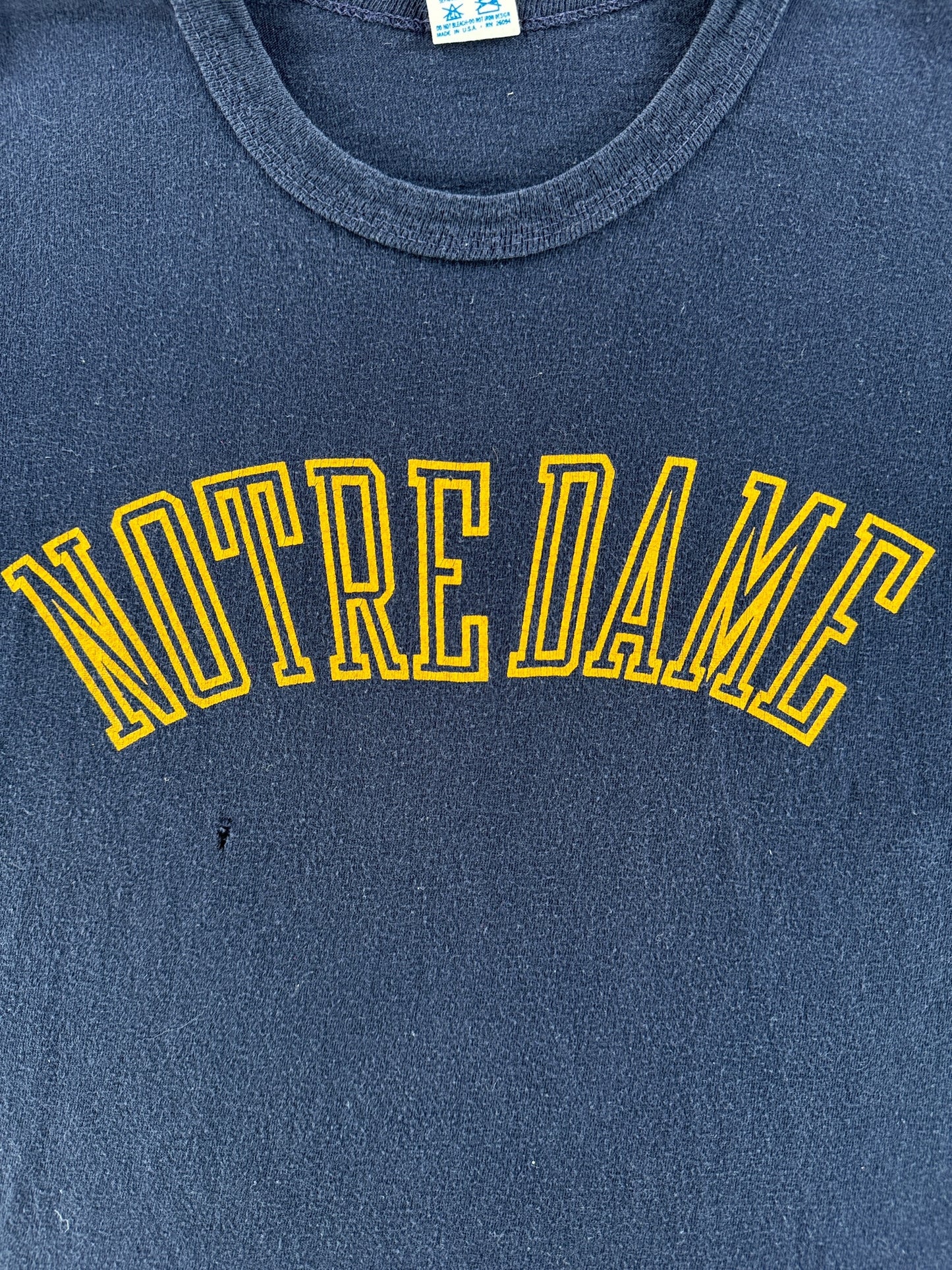 Front Graphic of Vintage Champion Notre Dame Tee SZ M
