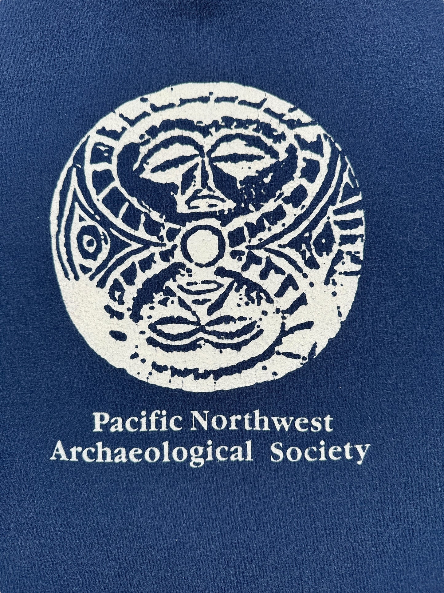Graphic on Vintage Pacific Northwest Archaeological Society Tee SZ M
