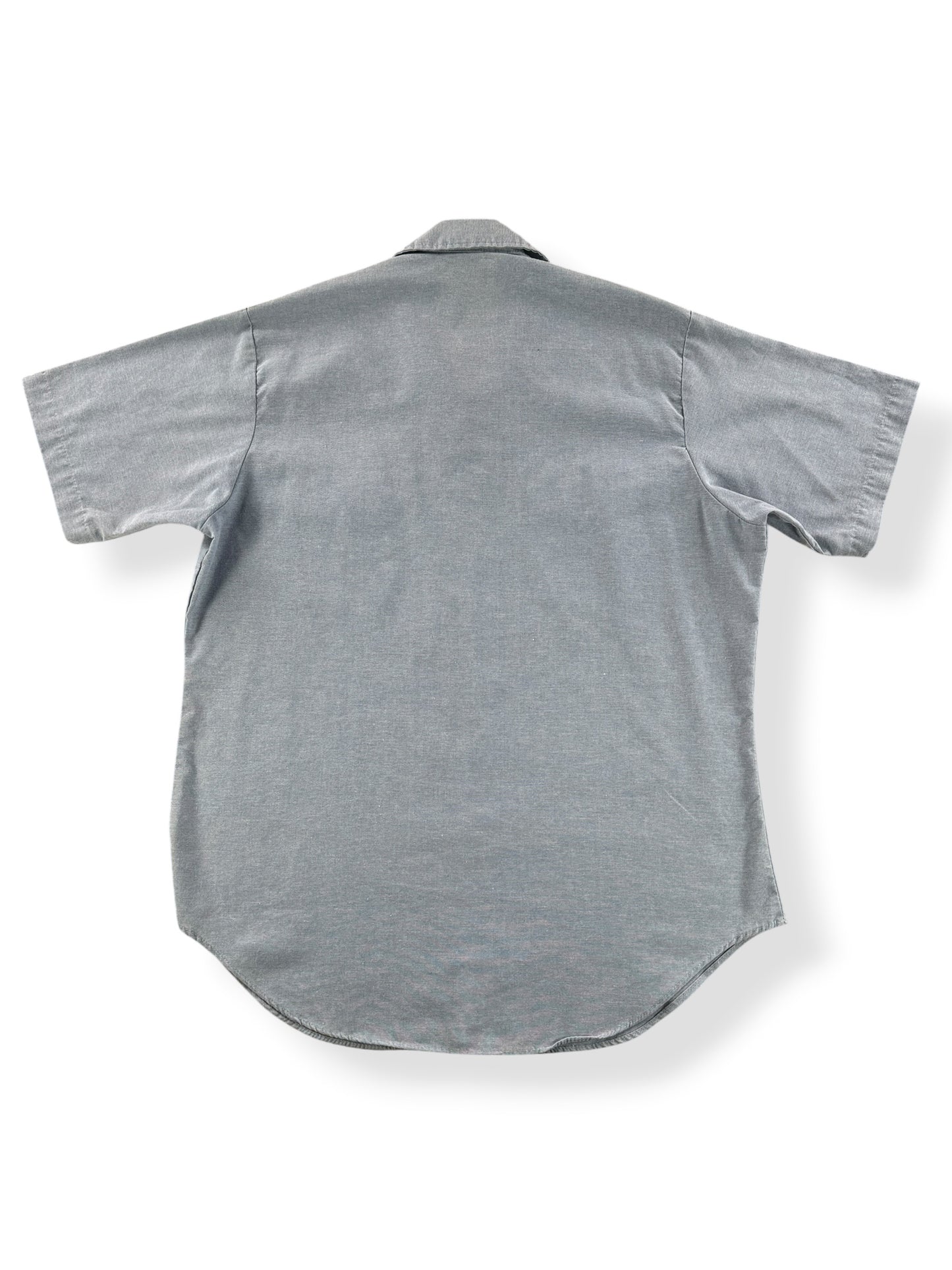 Back of Vintage Seafarer Stenciled Chambray Shirt SZ L