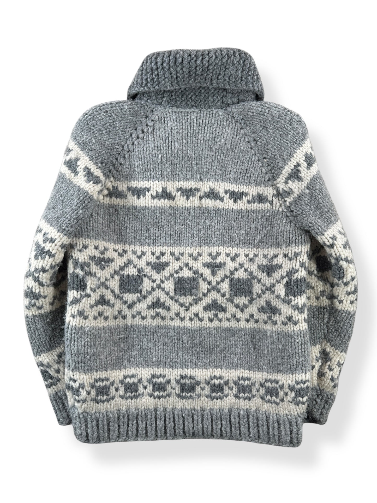 Back of Vintage Wool/Acrylic 90s Cowichan Style Sweater SZ XS
