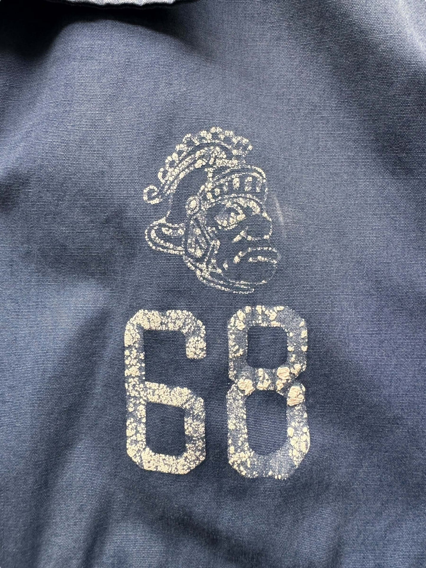 Front Graphic on Vintage Dan River 68 Trojans Jacket SZ S AS IS