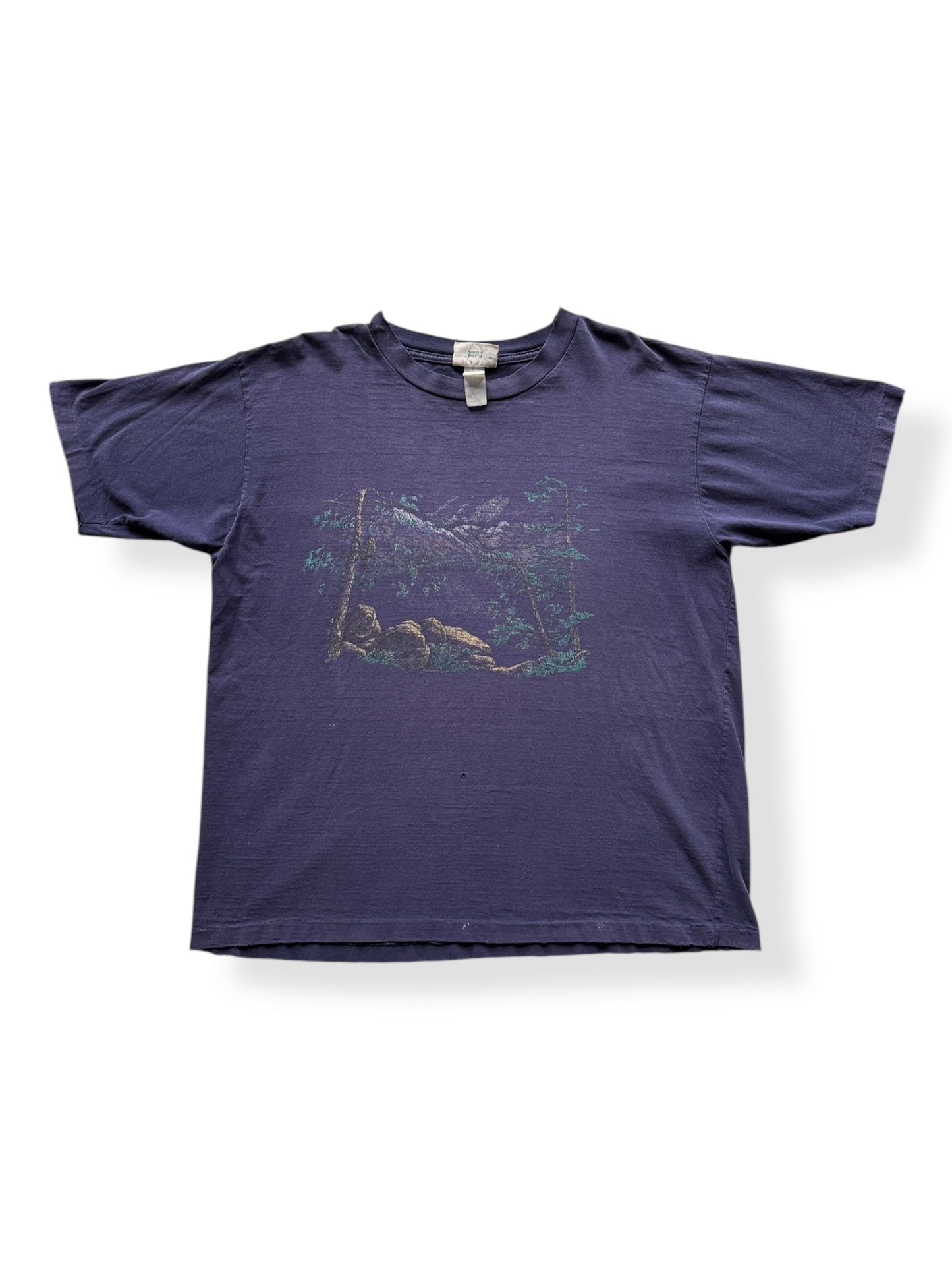 Front of Vintage Nature Scene Fader Tee SZ XL
