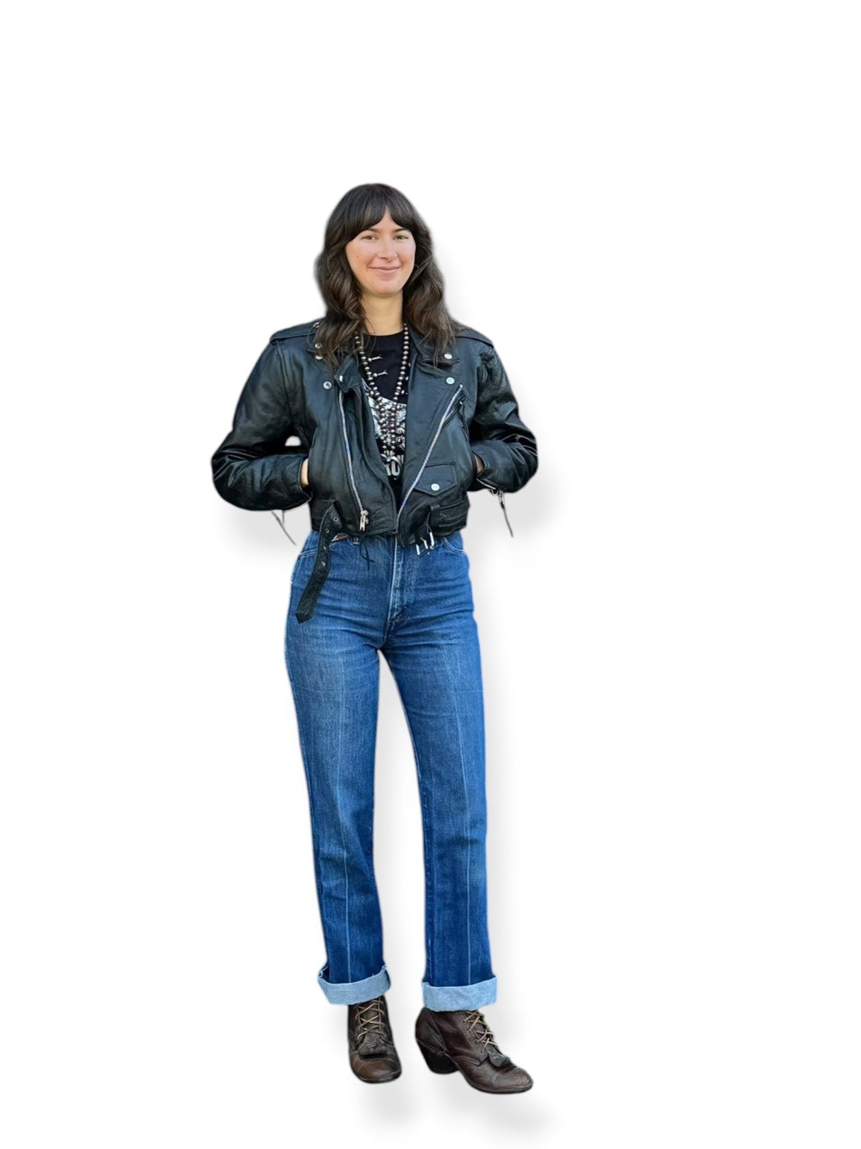 Vintage Womens 1980s First Leather Motorcycle Jacket SZ S