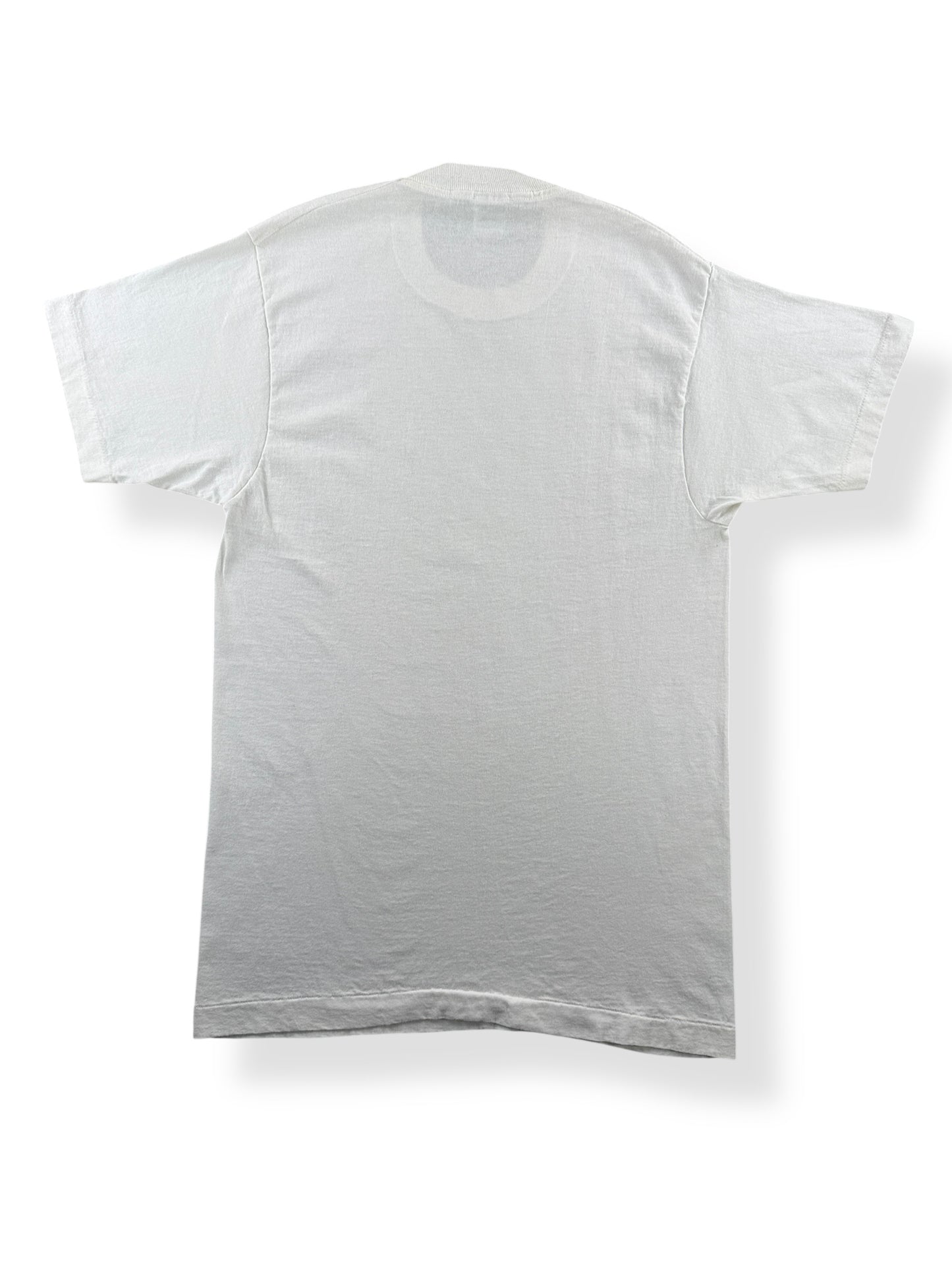 Back of Vintage 100% Cotton Fruit Of The Loom Blank White Tee SZ L (Fits M)