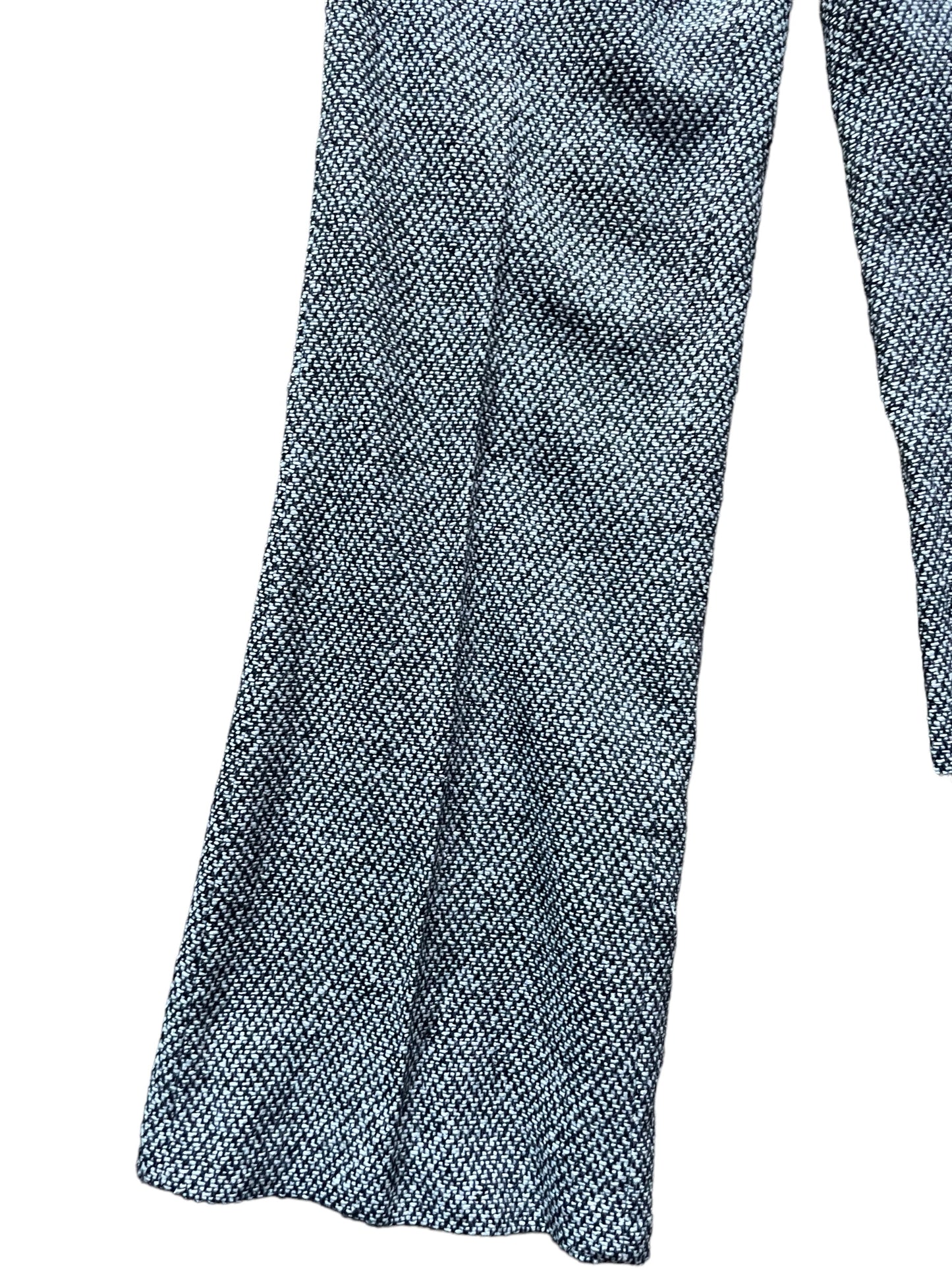 Front right leg view of Vintage 1970s Deadstock Wool Blend Tweed Trousers W30 | Barn Owl Vintage Seattle | Vintage Trousers