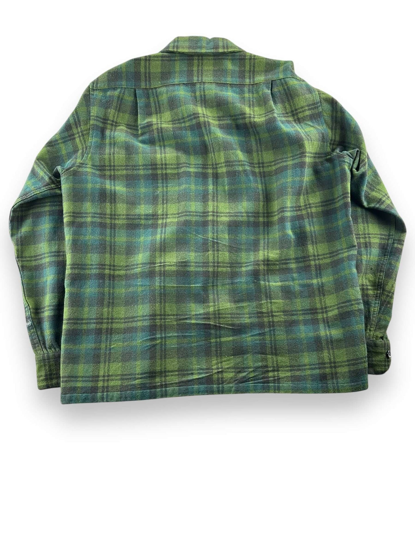 Vintage Paint Splattered Pendleton Blue/Green Wool Board Shirt SZ M
