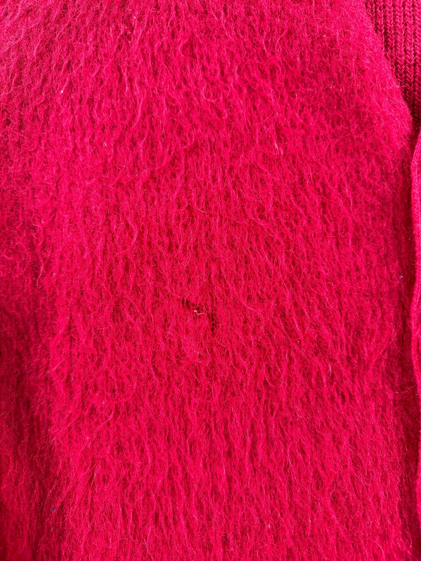 Moth Nibble on Vintage Towncraft Mohair Cardigan SZ M
