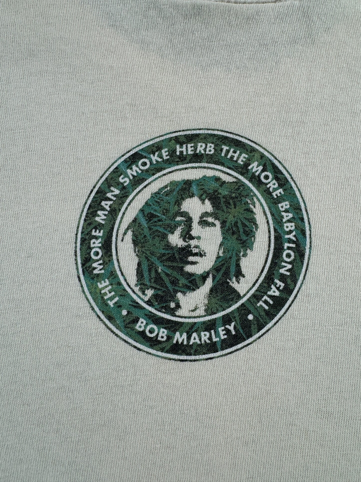 Back Graphic of Vintage Y2k Zion Rootswear Bob Marley Tee SZ L