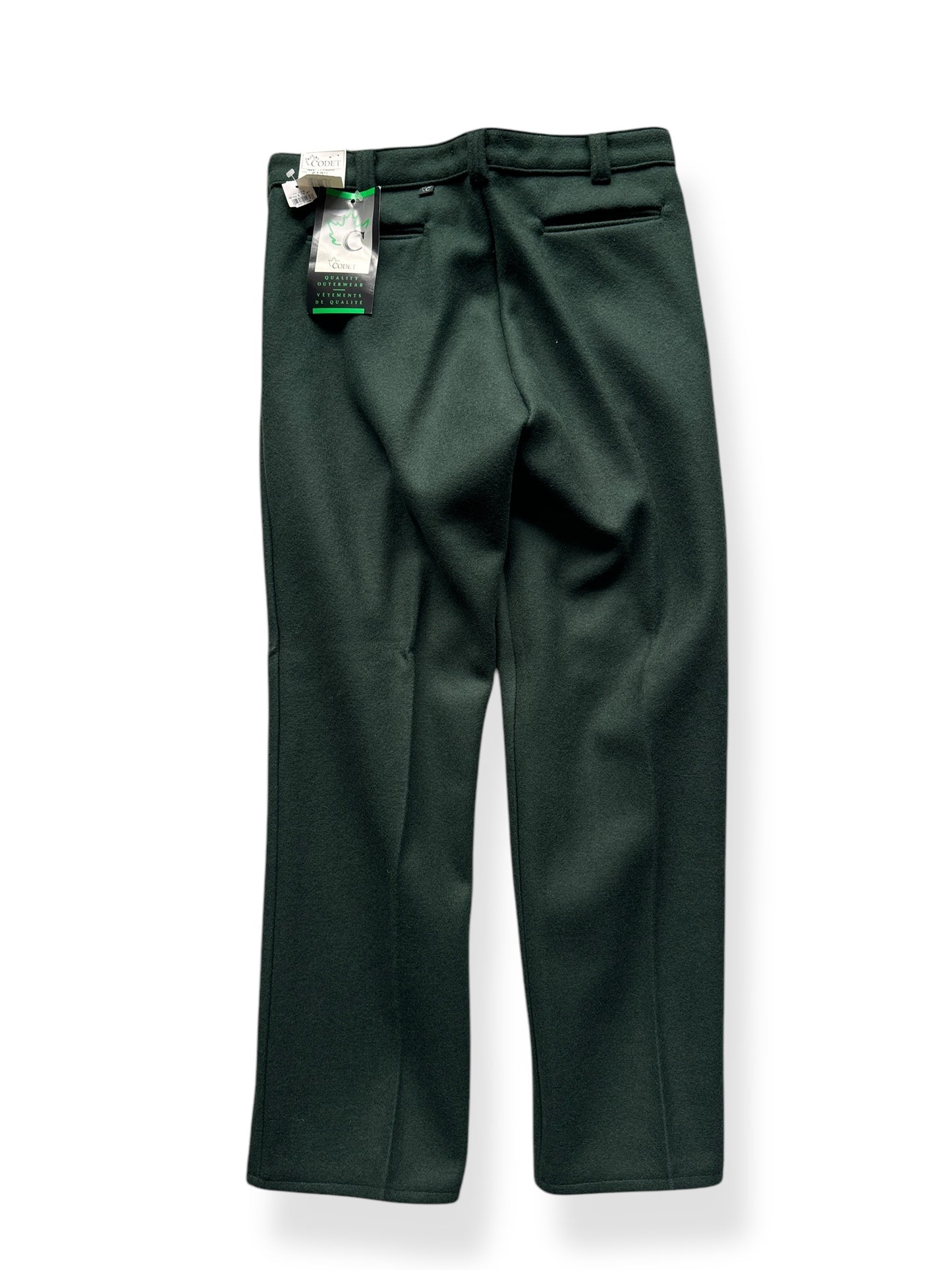 Back of NOS Codet Green Wool Trousers W36