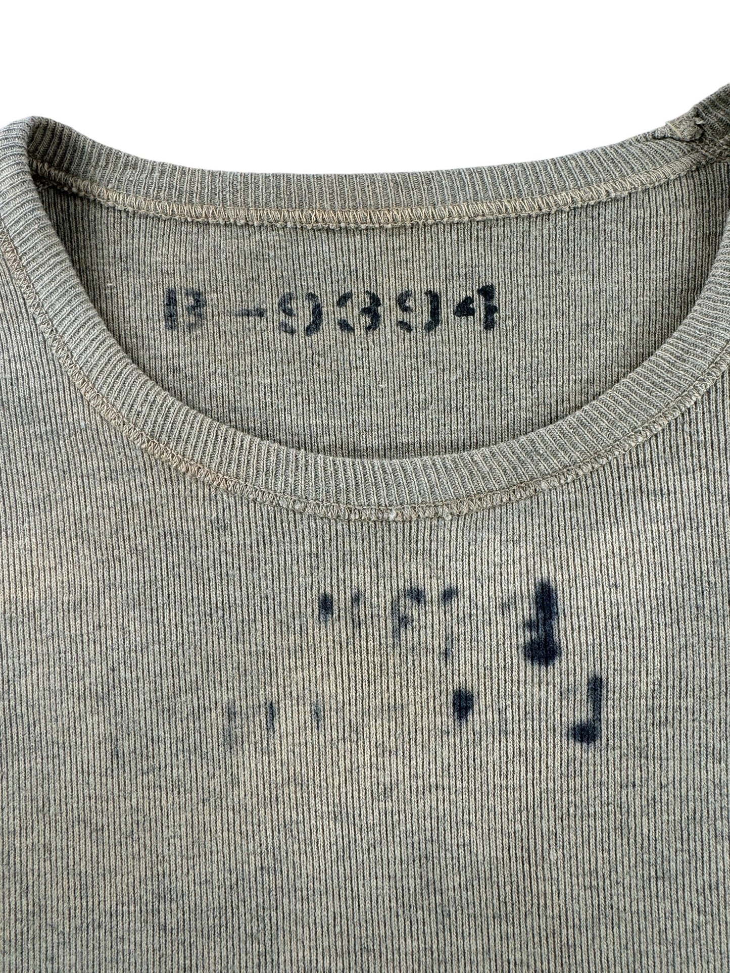 Stencil on Vintage Stenciled Military Pullover shirt SZ XS