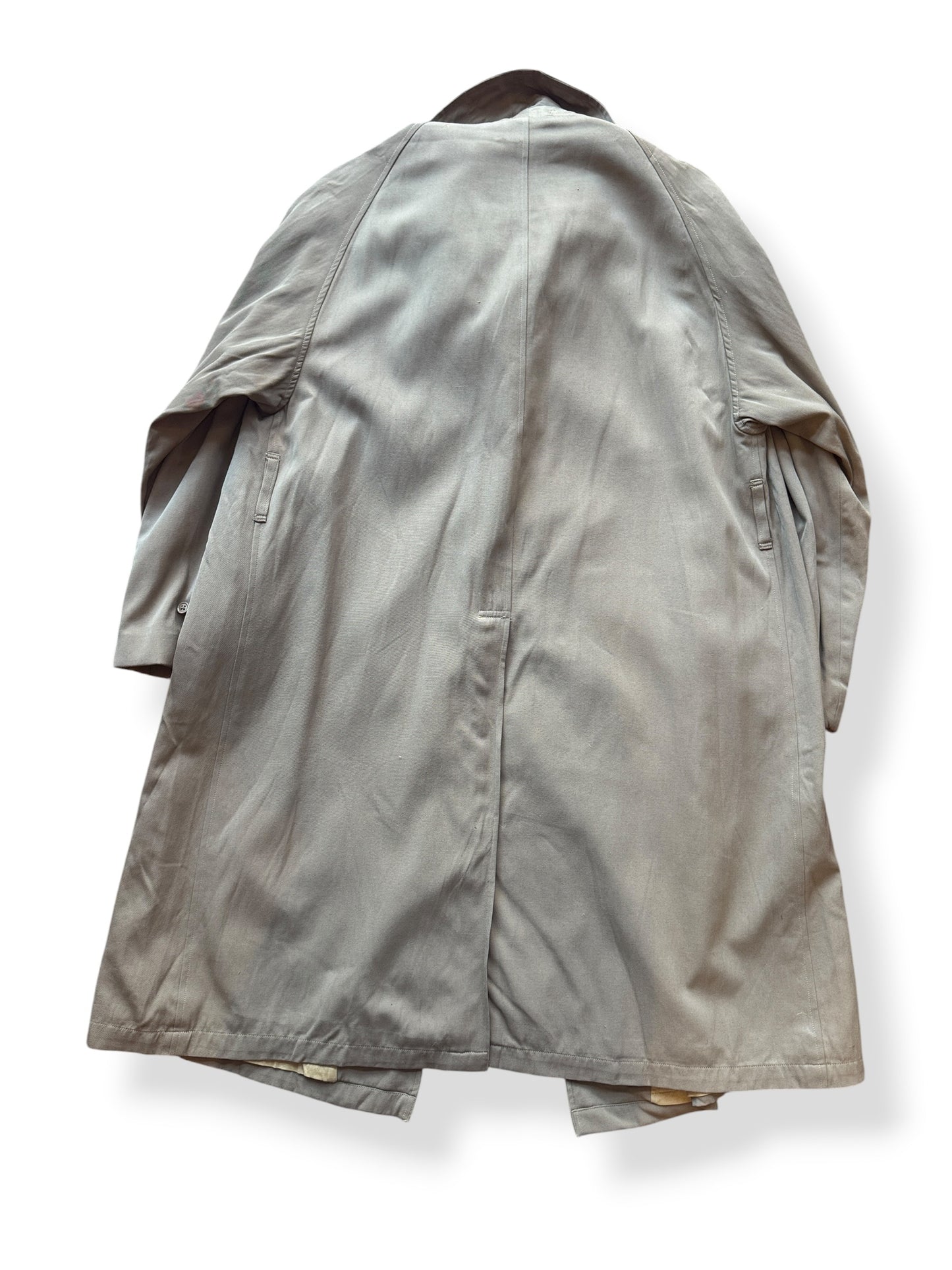 Back of Vintage Wool Gabardine Trench Coat SZ XL