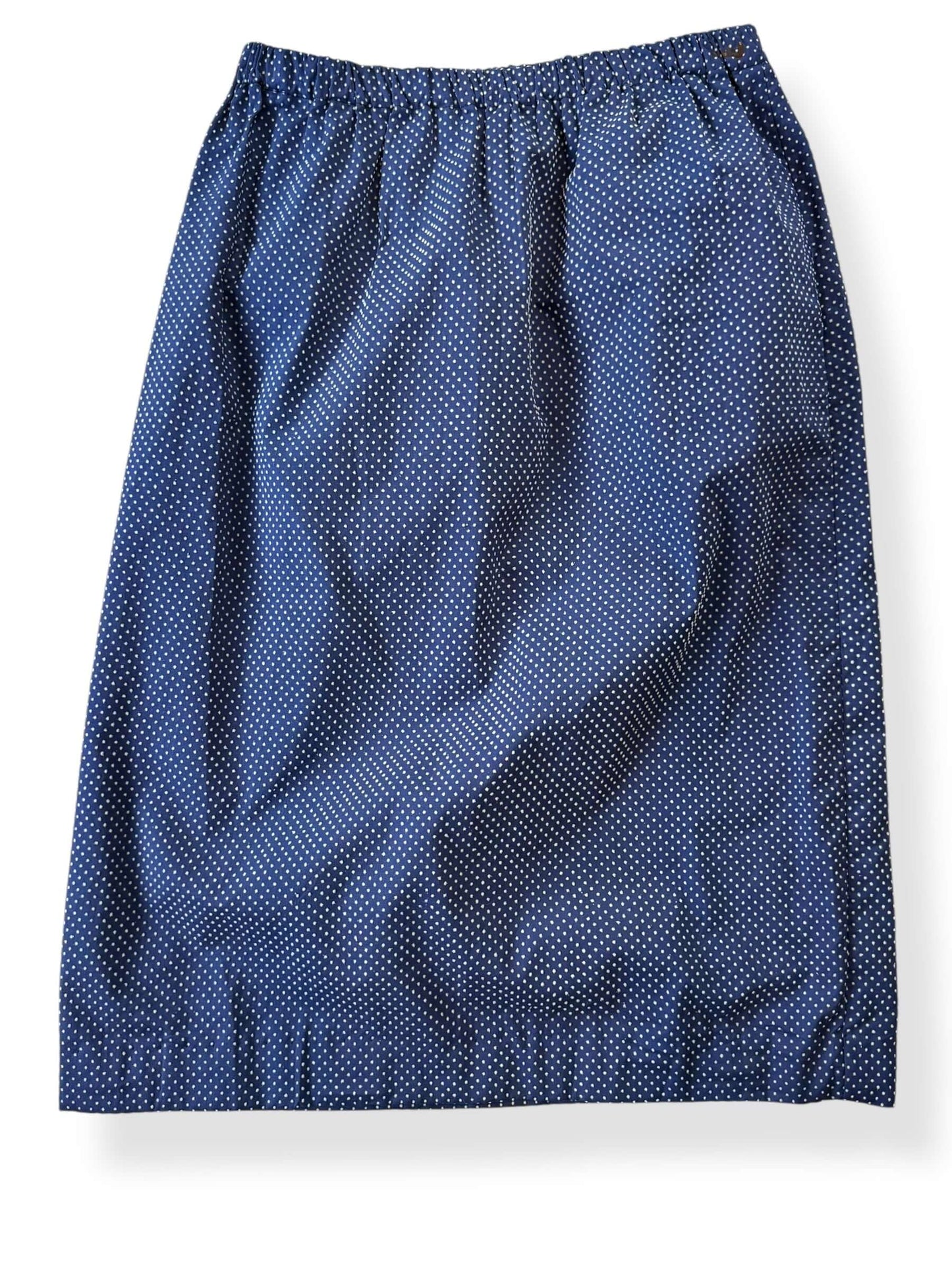 Back of skirt 1950s Navy Blue Swiss Dot Set S