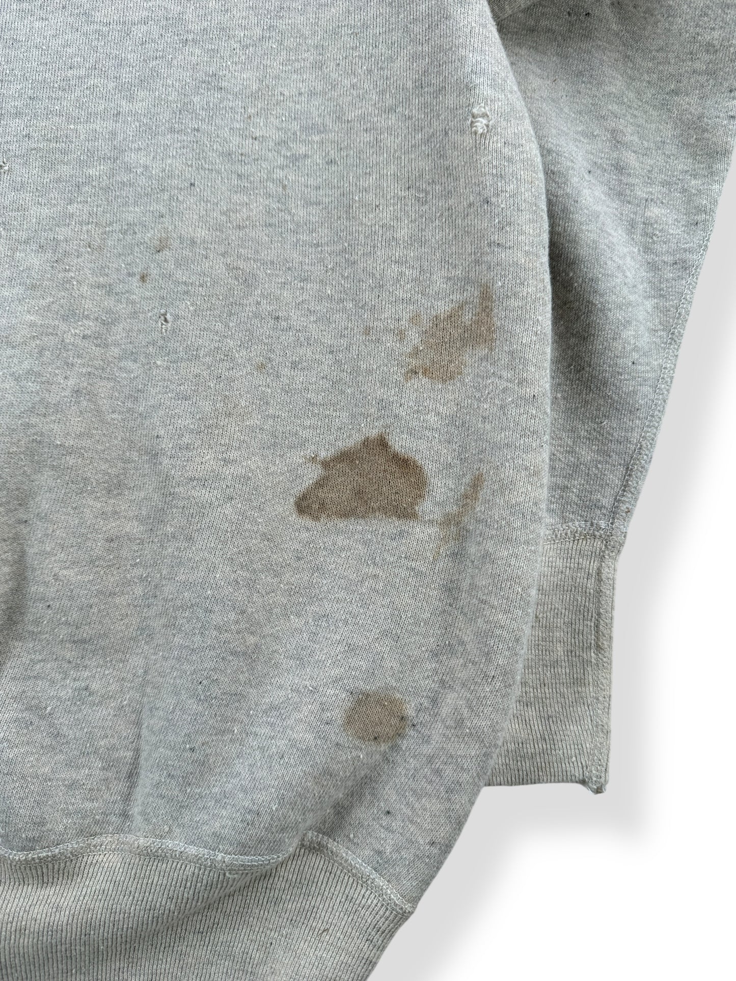 Stain on Vintage Distressed Hanes Wind Shield Single V Sweatshirt SZ S