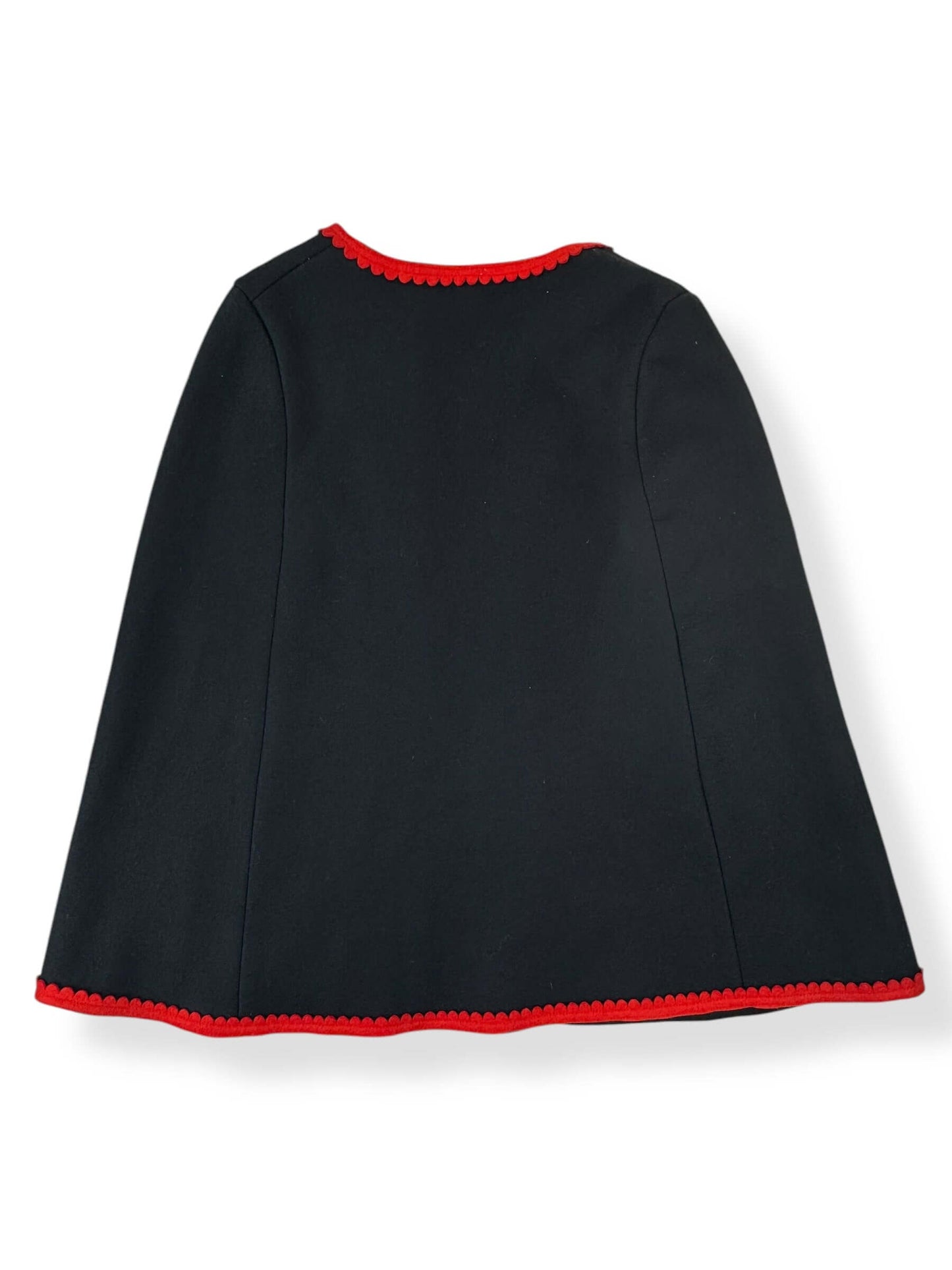 Back of Vintage Hungarian Embroidered Wool Cape M