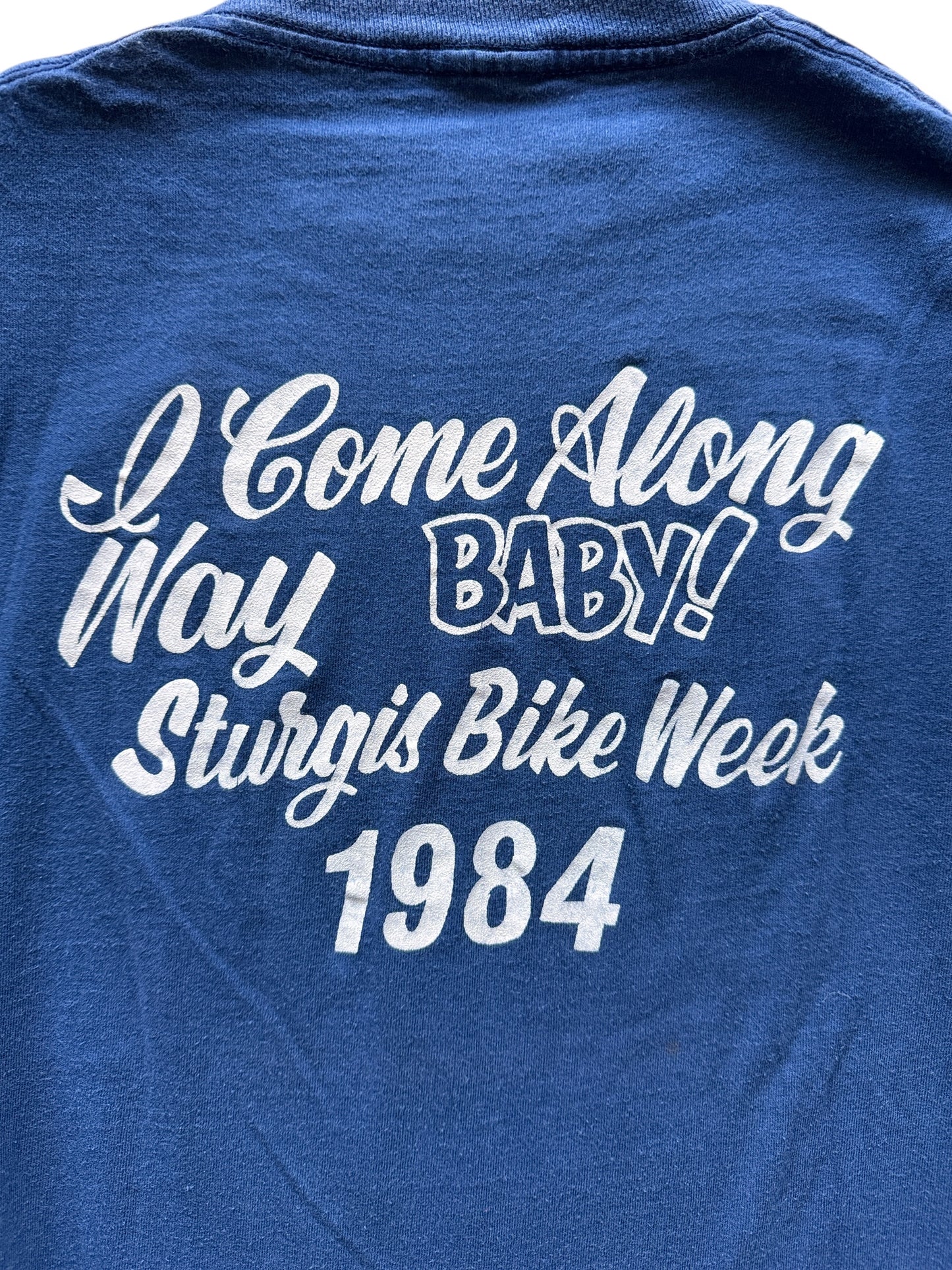 Back Graphic of Vintage 1984 Sturgis Long Sleeve Ride to Live Live to Ride Skull Tee SZ S