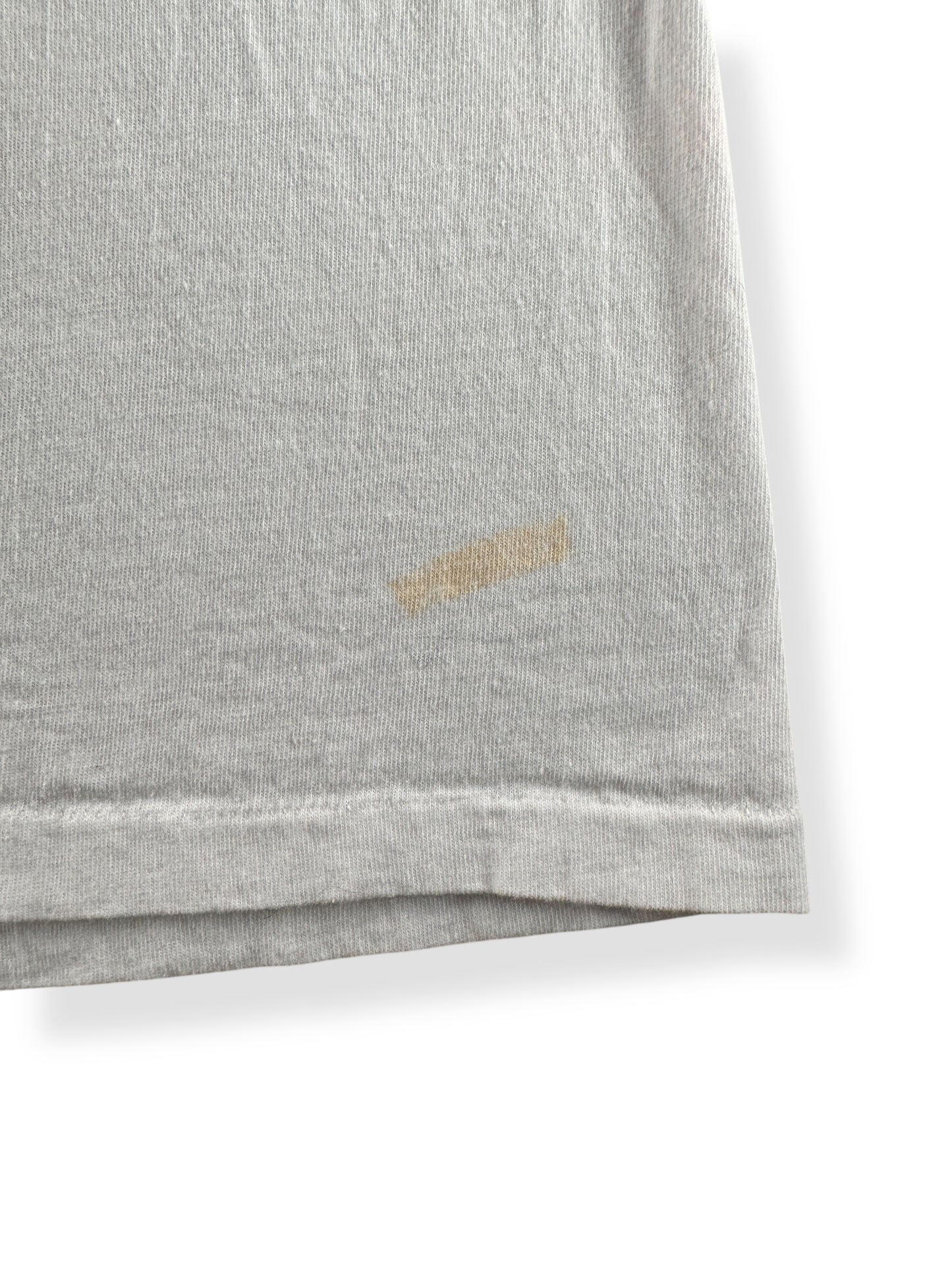 Stain on Back of Vintage White Blank Pocket Tee SZ L