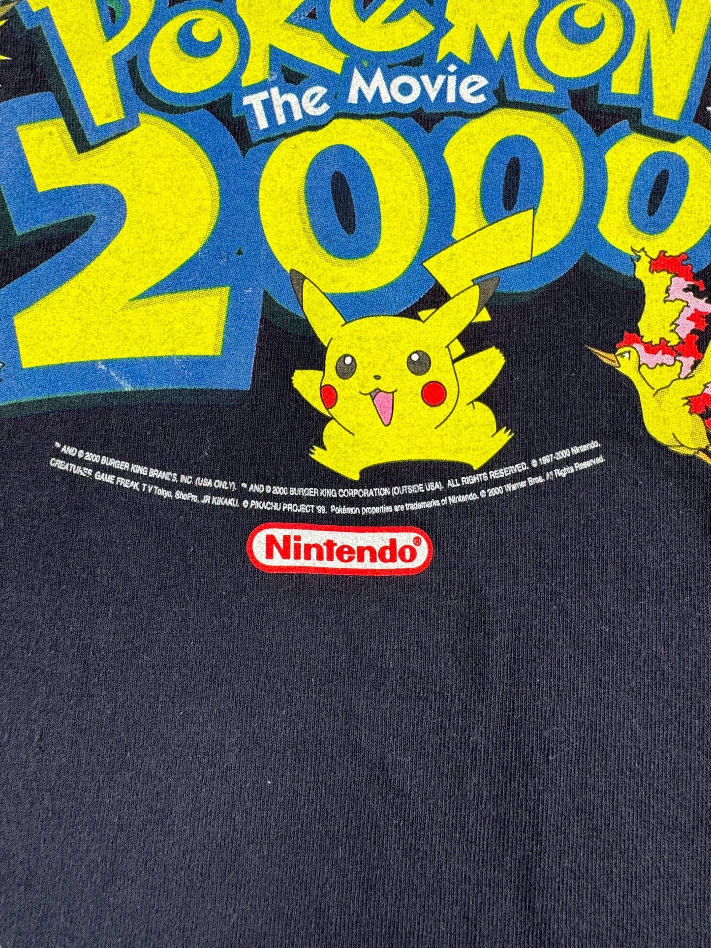 Graphic on Vintage Pokemon the Movie 2000 Burger King Promo Tee SZ XL