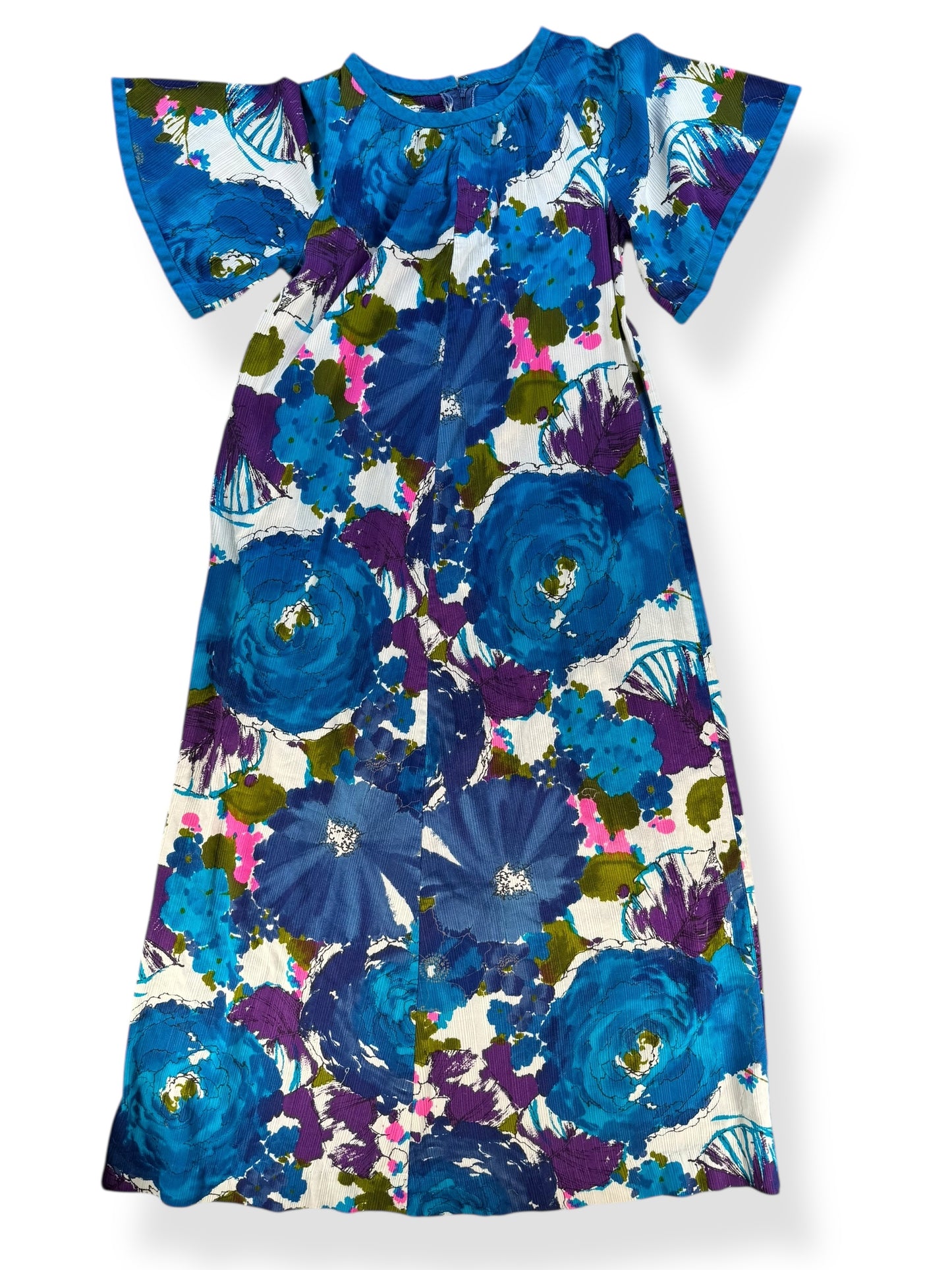 Front 1960s Paradise Hawaii Maxi Dress M-L