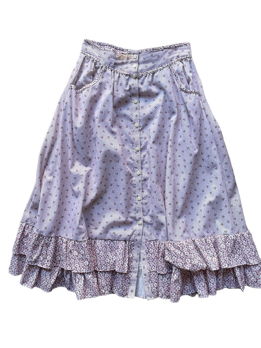 Full front view of 1980s Jessica's Gunnies Deadstock Calico Skirt SZ S
