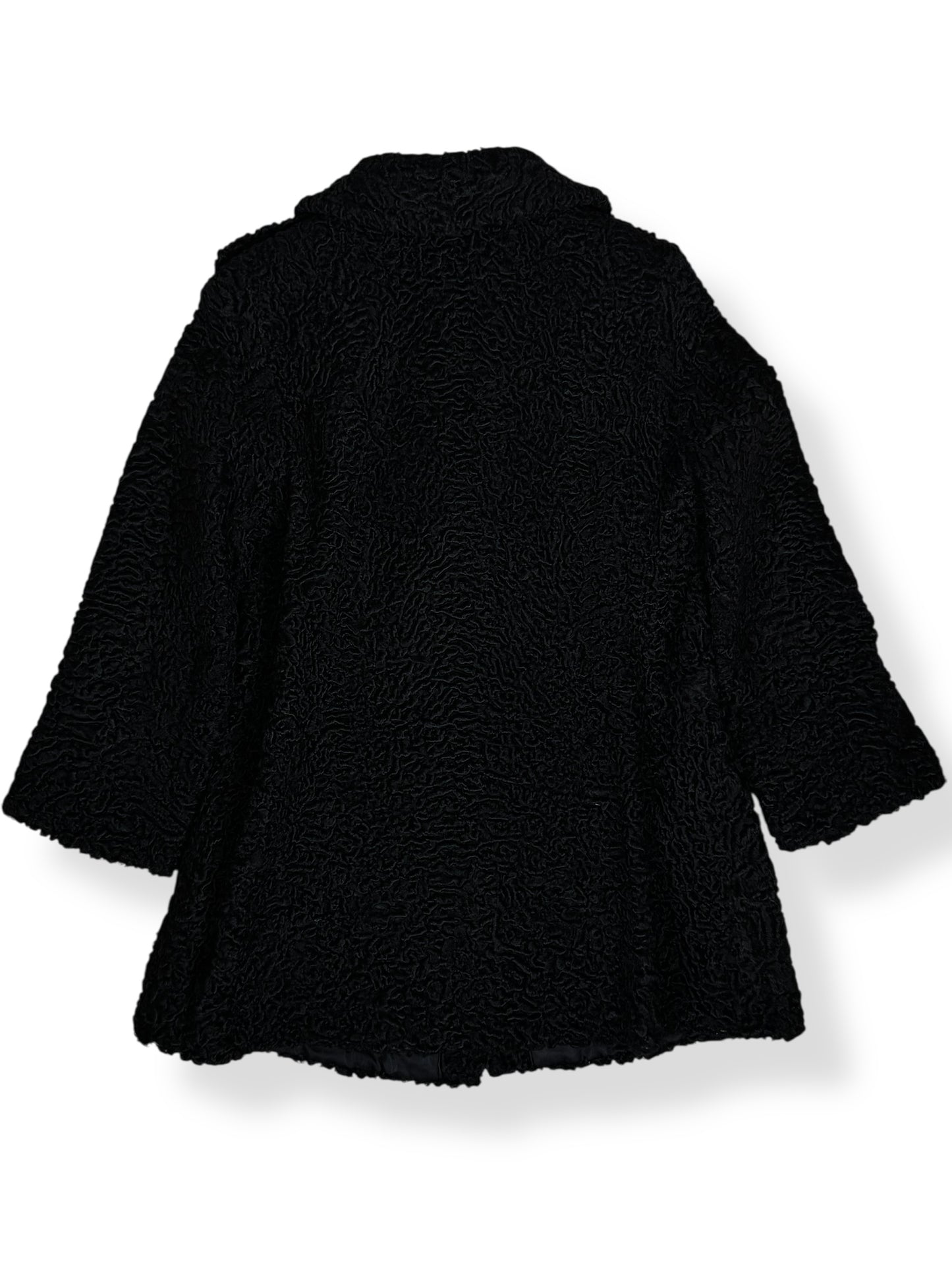 Back view of 1960s Uhlemann Furs Curly Lamb Coat L