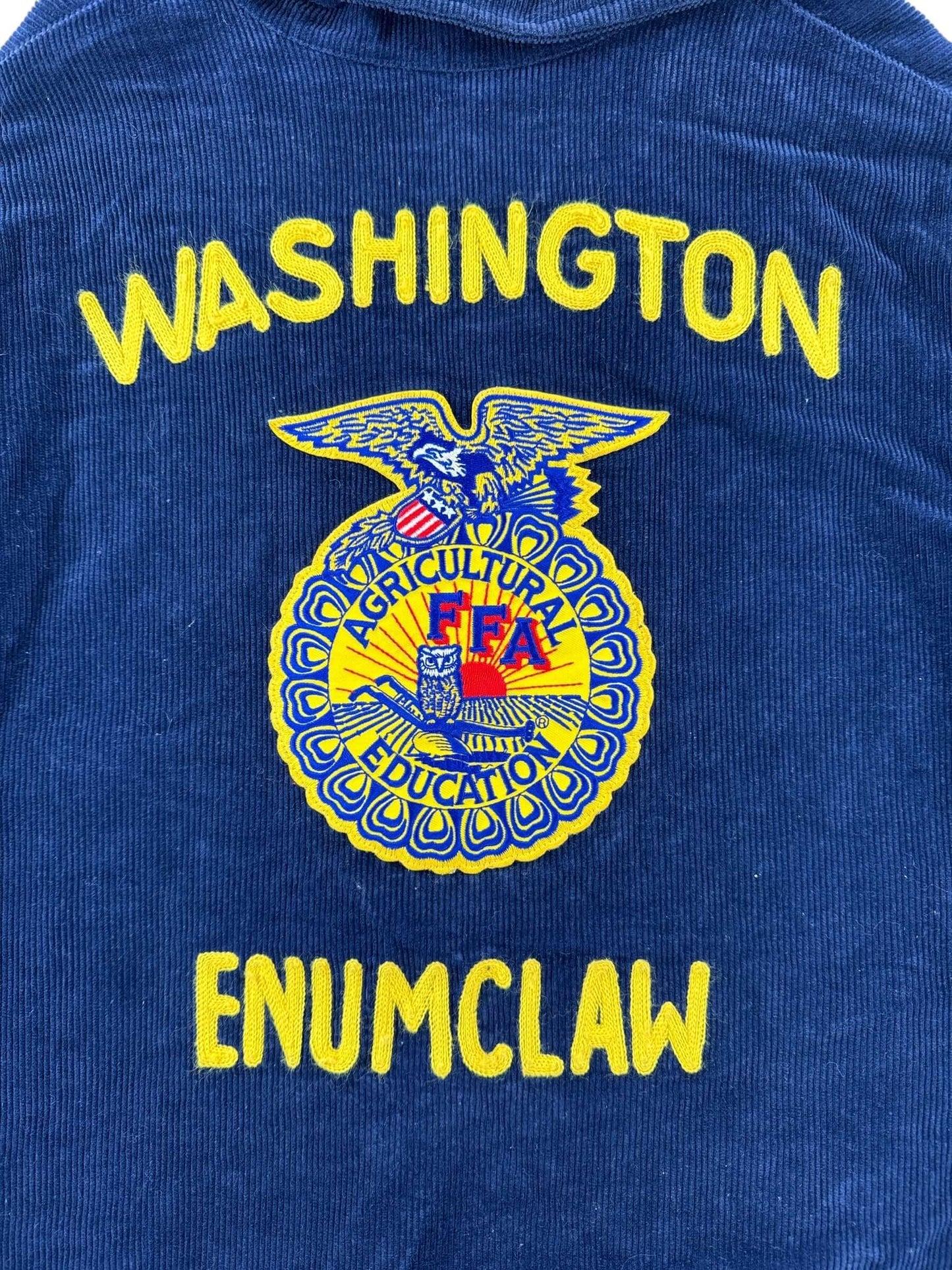 Chainstitching on Enumclaw Washington FFA Jacket SZ 40