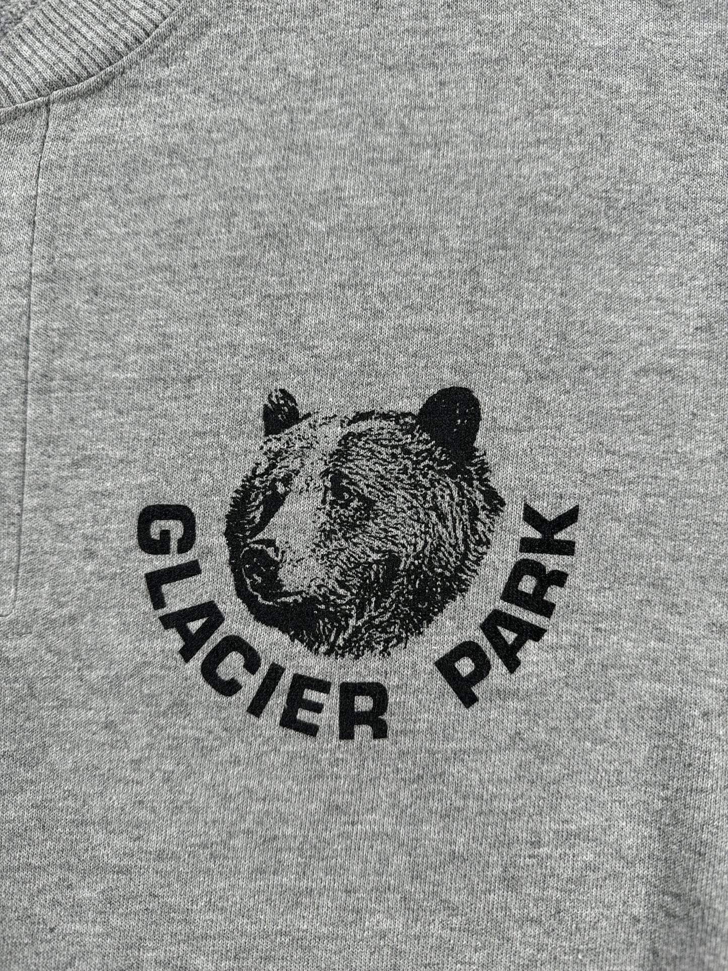 Graphic of Vintage Glacier National Park Quarter Zip Crewneck SZ L