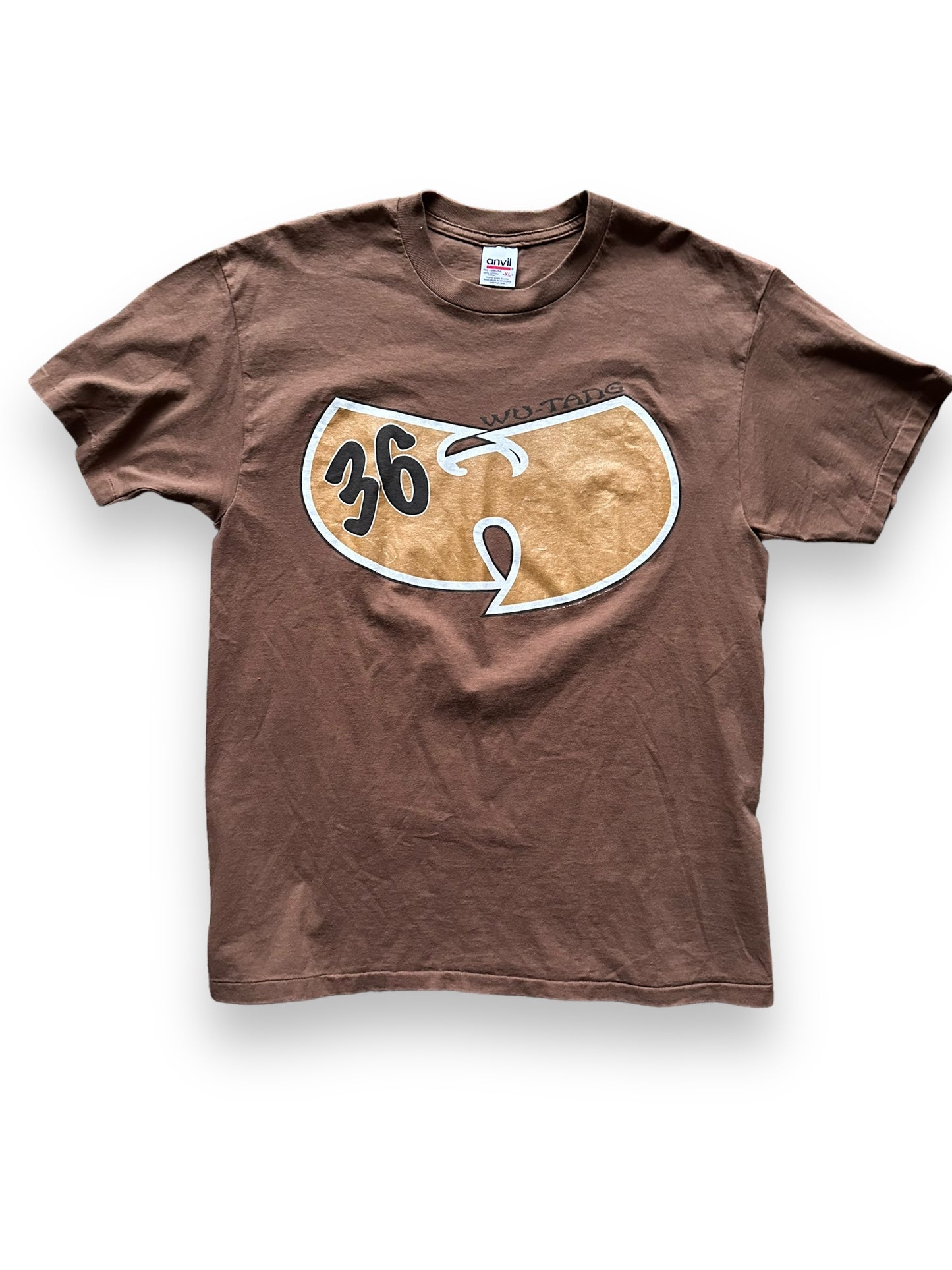 Front View of Vintage Wu Tang Clan 36 Chambers Rap Tee SZ XL | Vintage Wu Tang Rap Tees | Barn Owl Vintage Goods