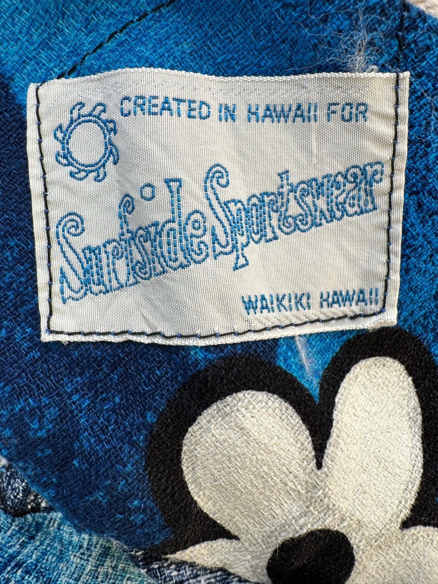 Tag view of 1960s Surfside Sportswear Aloha Dress S-M