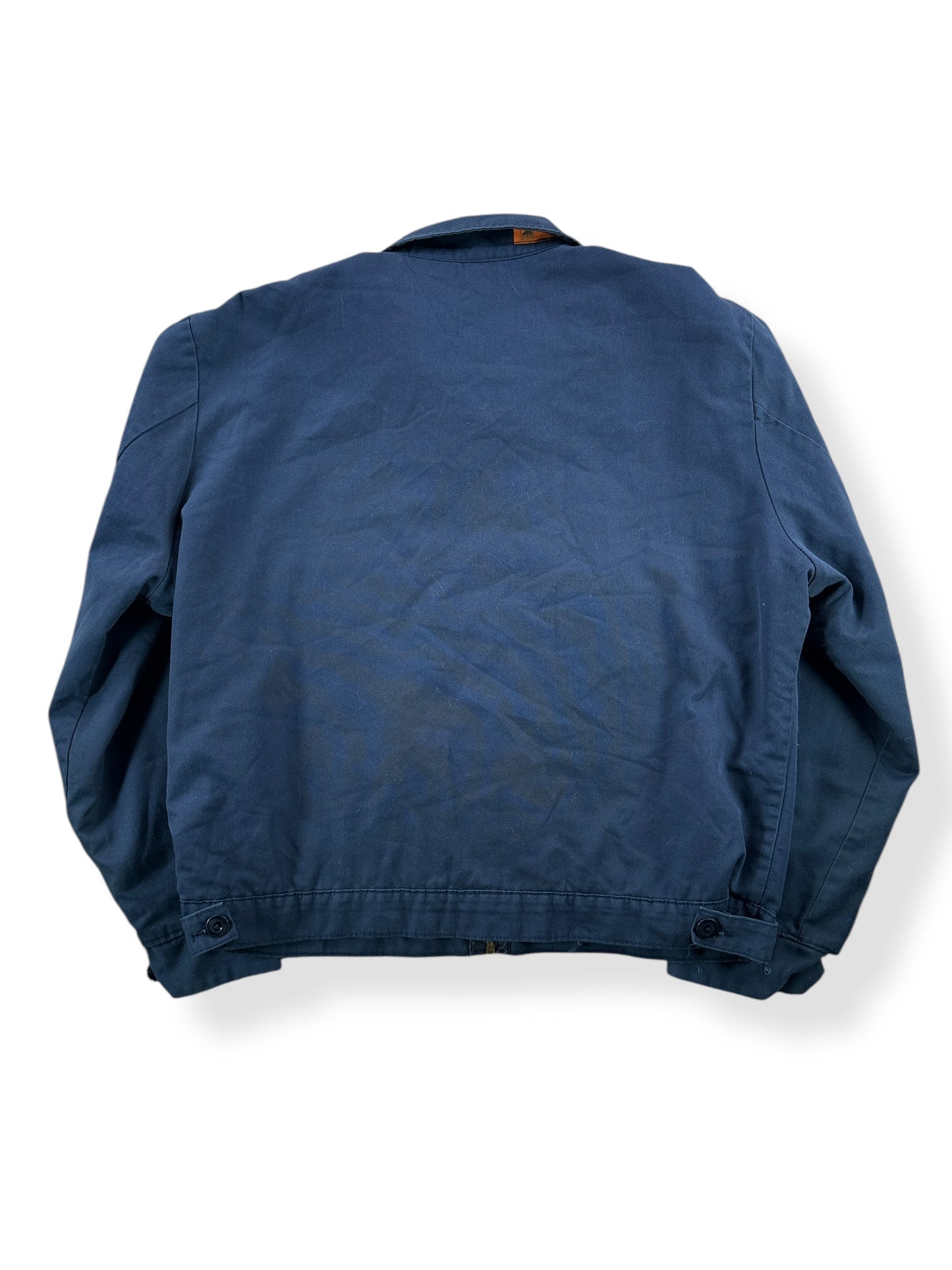 Back of Vintage Blue Shop Jacket SZ L