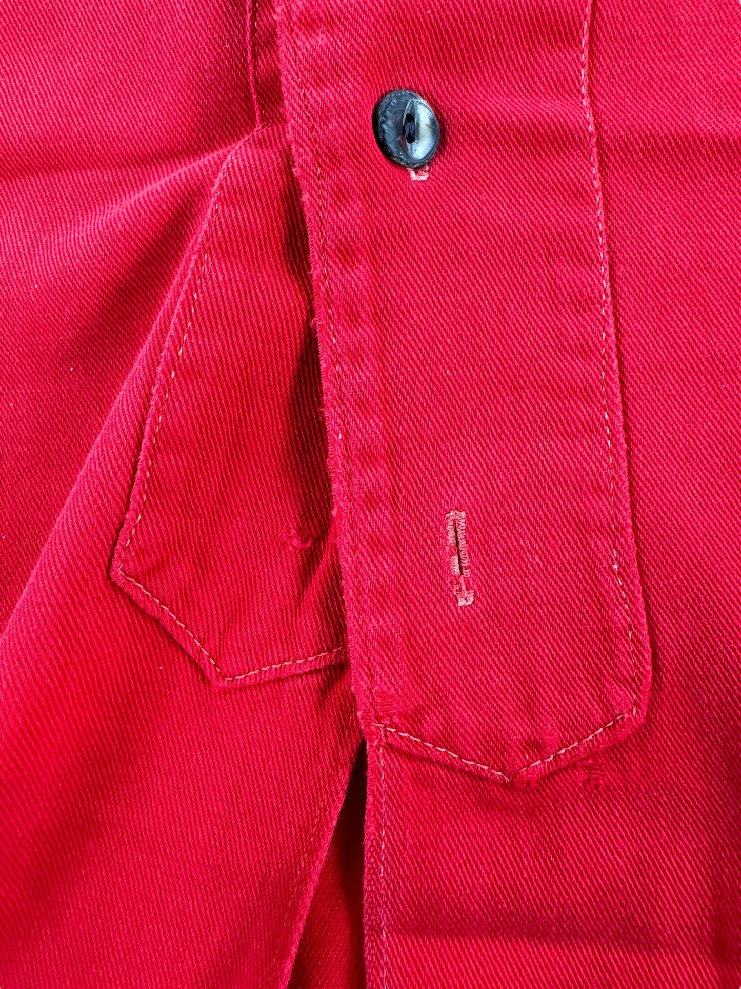 Missing Button on Vintage Central Tool Room Baseball Jersey SZ L