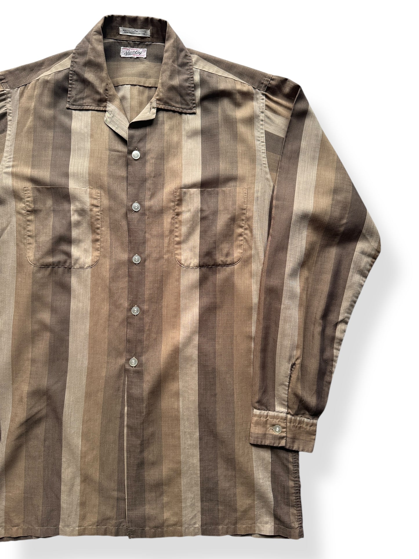 Front Left of Vintage Striped Sportking Shirt SZ M