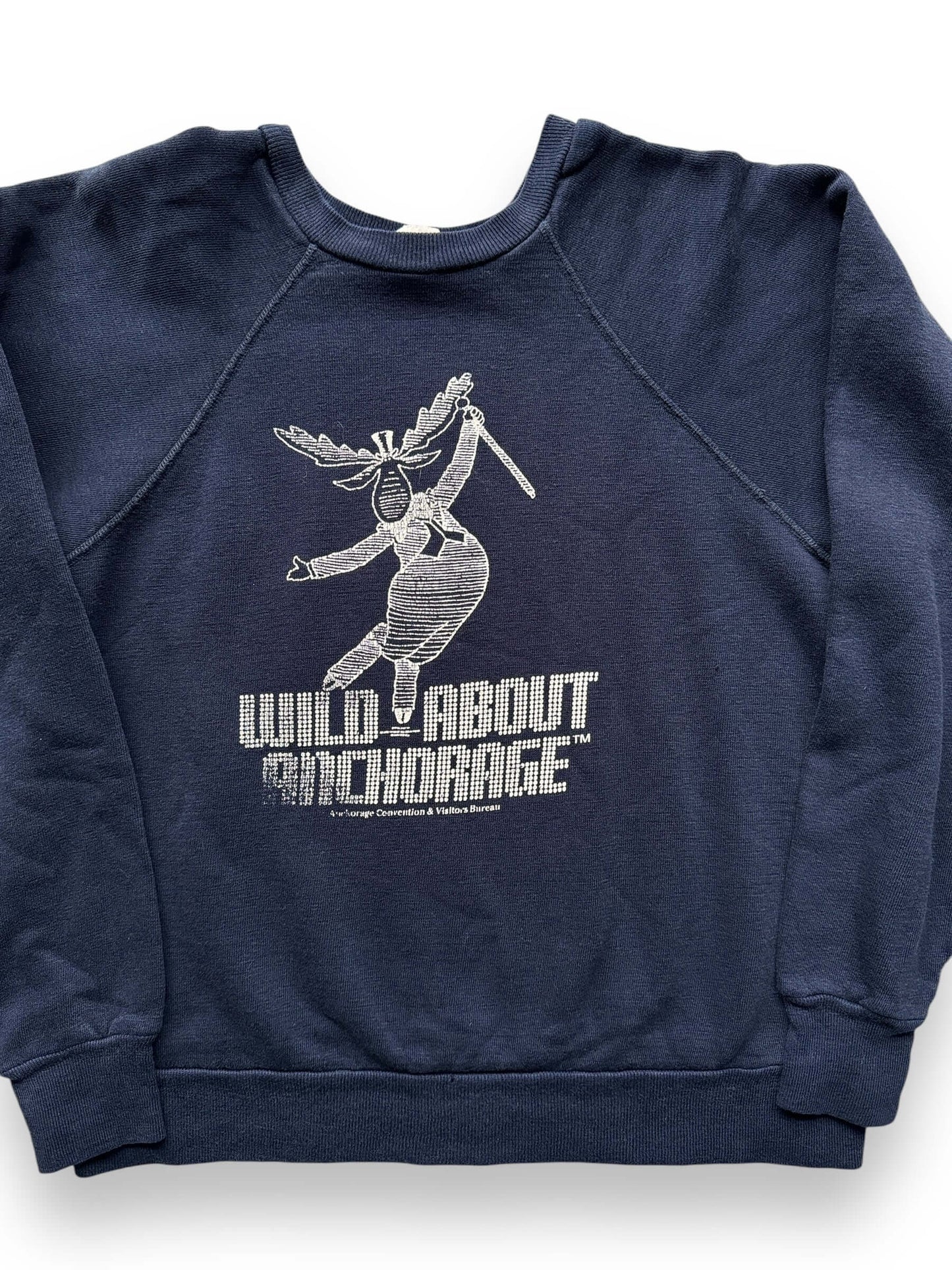 front close up of Vintage Wild About Anchorage Crewneck SZ M