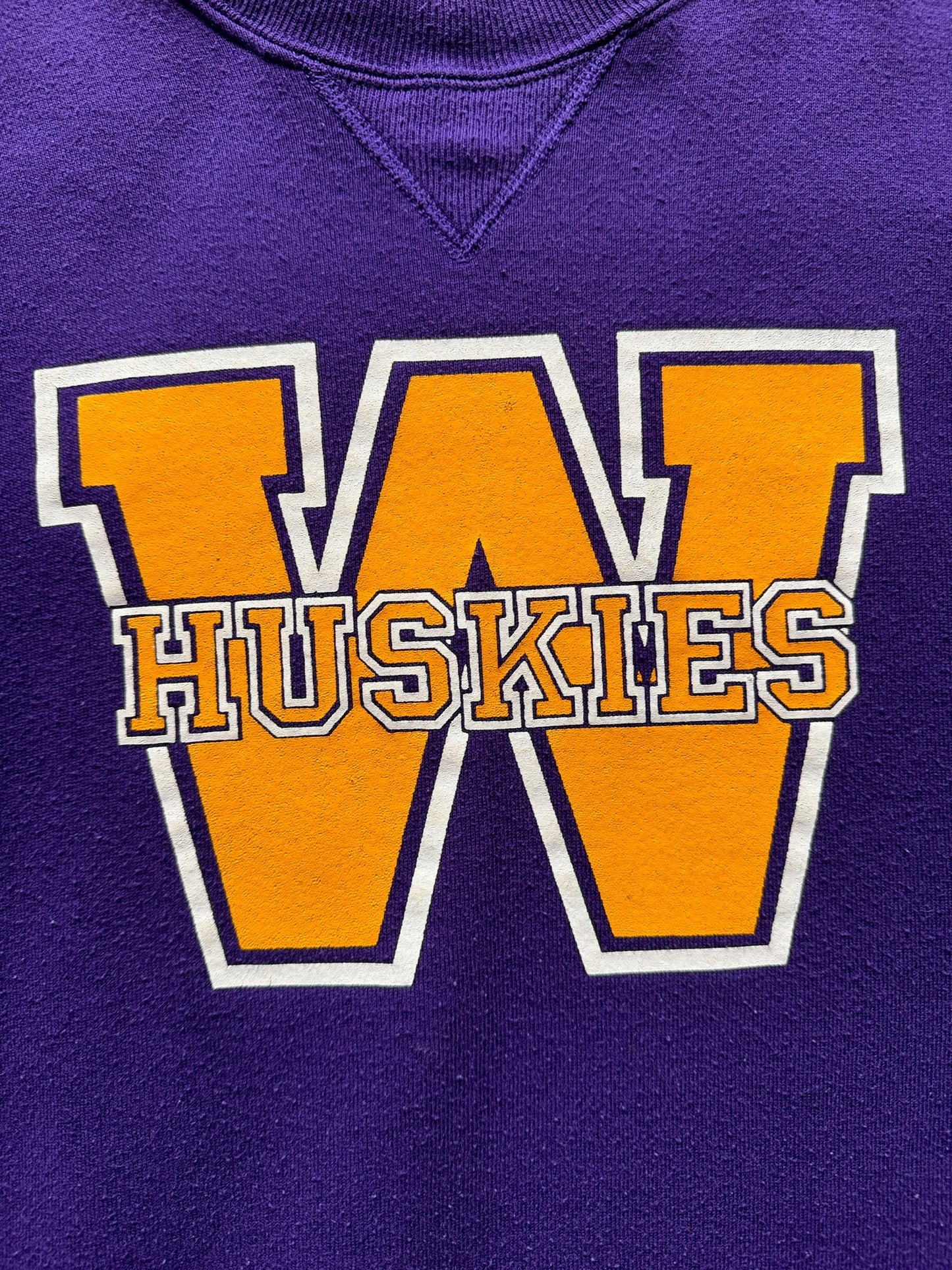 Front Graphic of Vintage Huskies Crewneck SZ XL