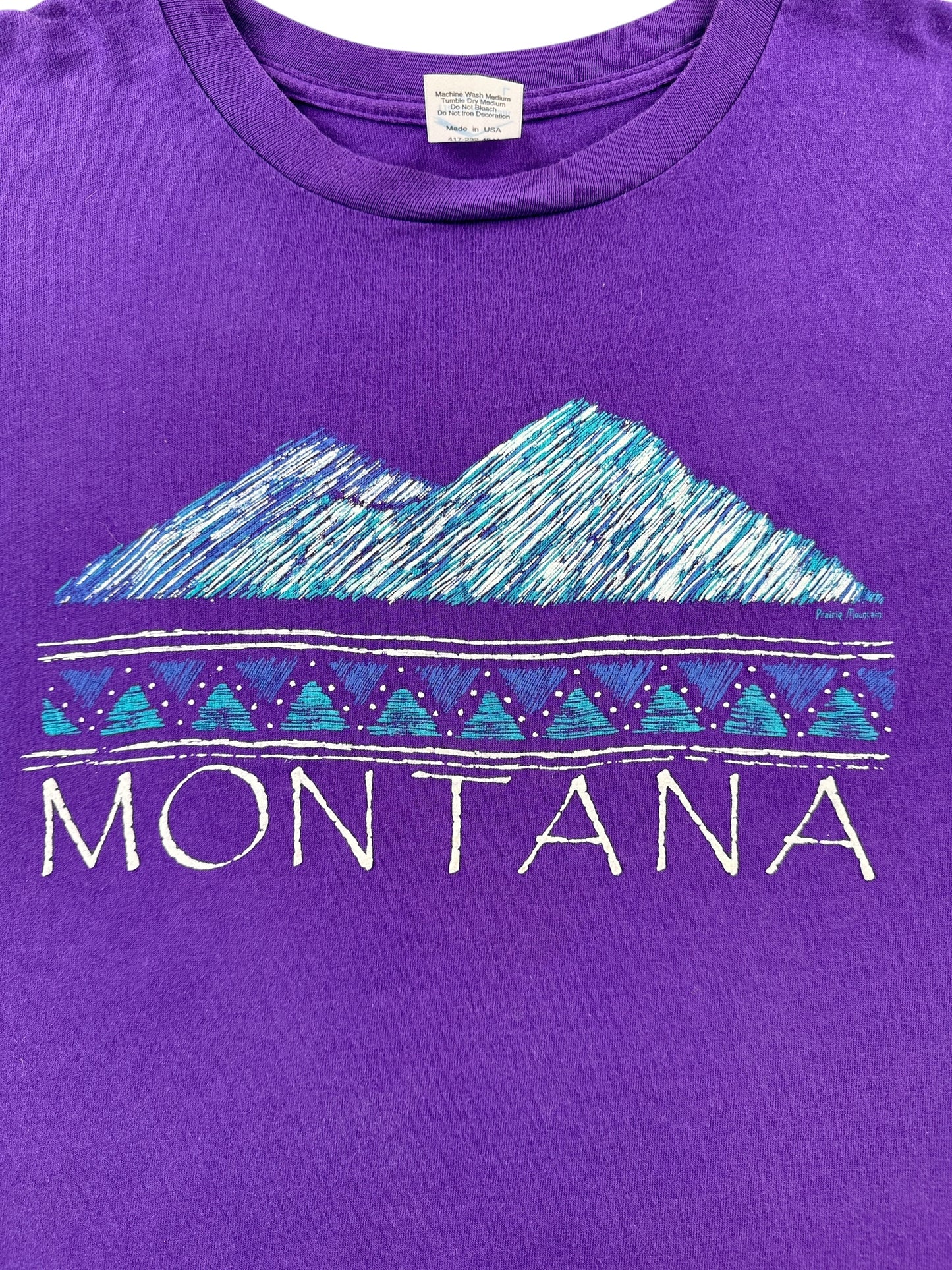 Graphic of Vintage Prairie Mountain Montana Tee SZ L