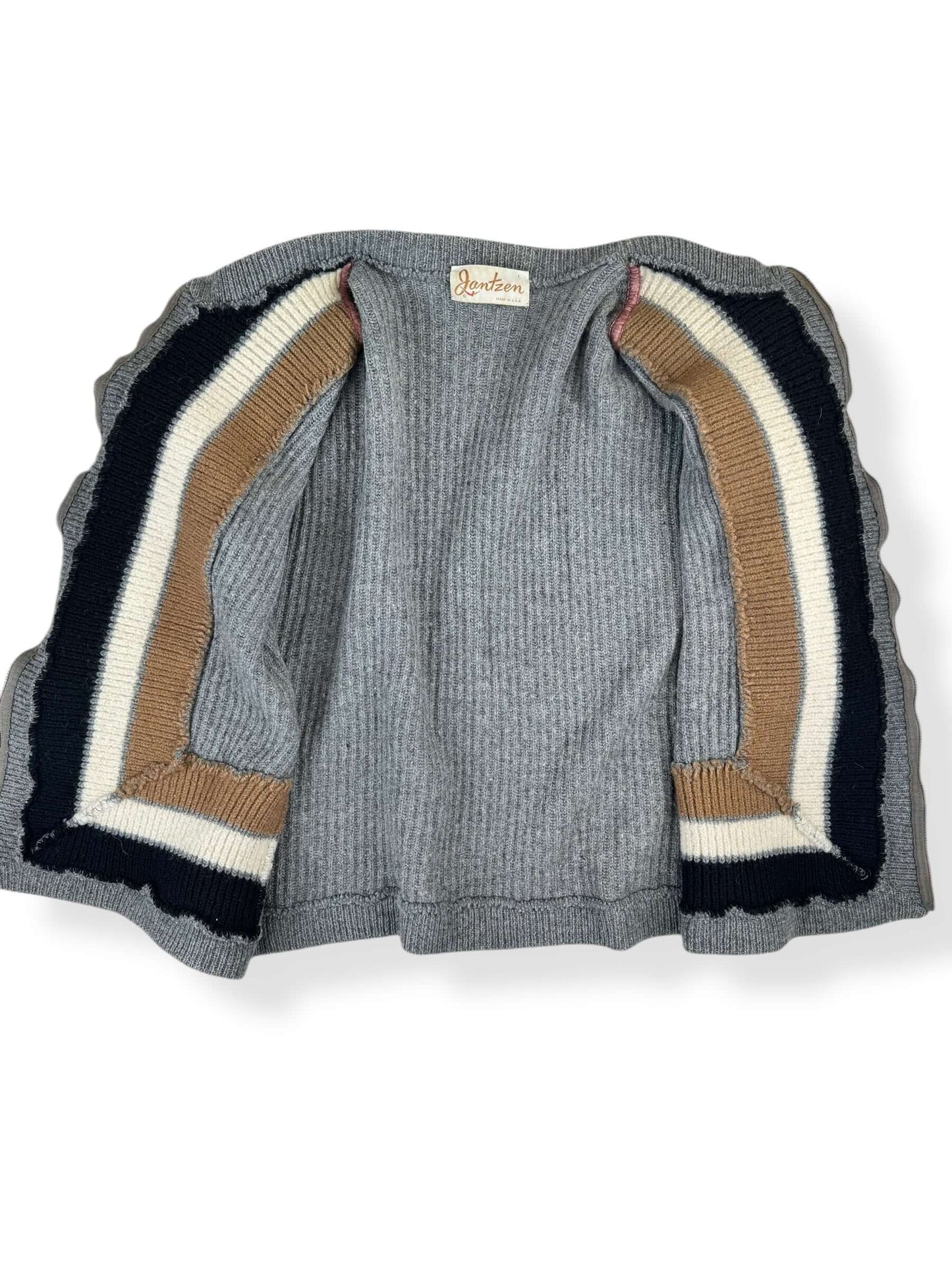 Open view of Vintage 1950s Jantzen Zip Cardigan Sweater L