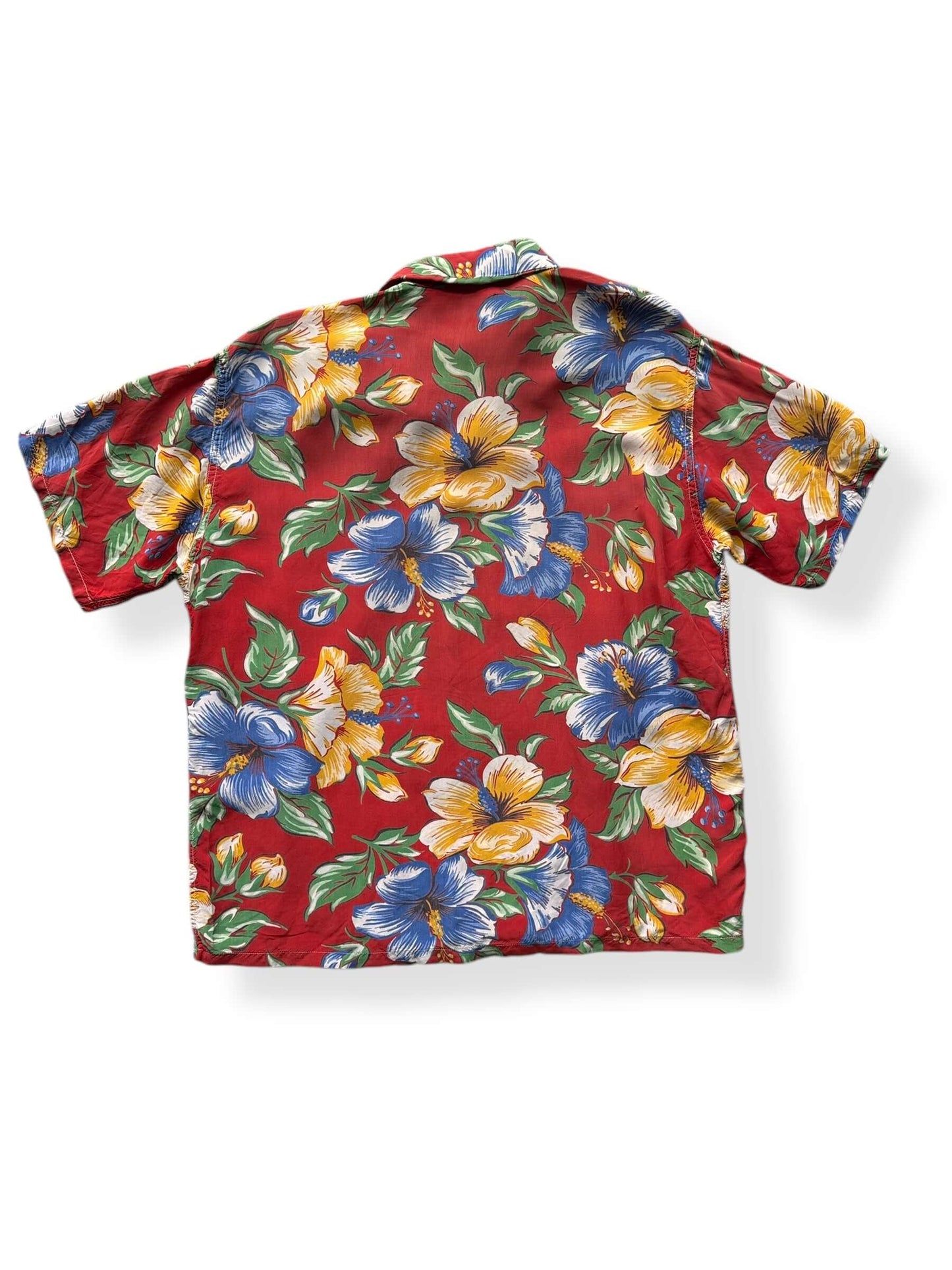 Back of Vintage No Label Floral Aloha SZ L AS IS