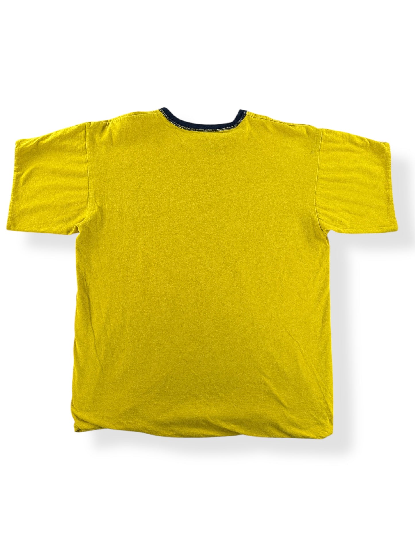 Back of Vintage Reversible Blue and Yellow Tee SZ XL