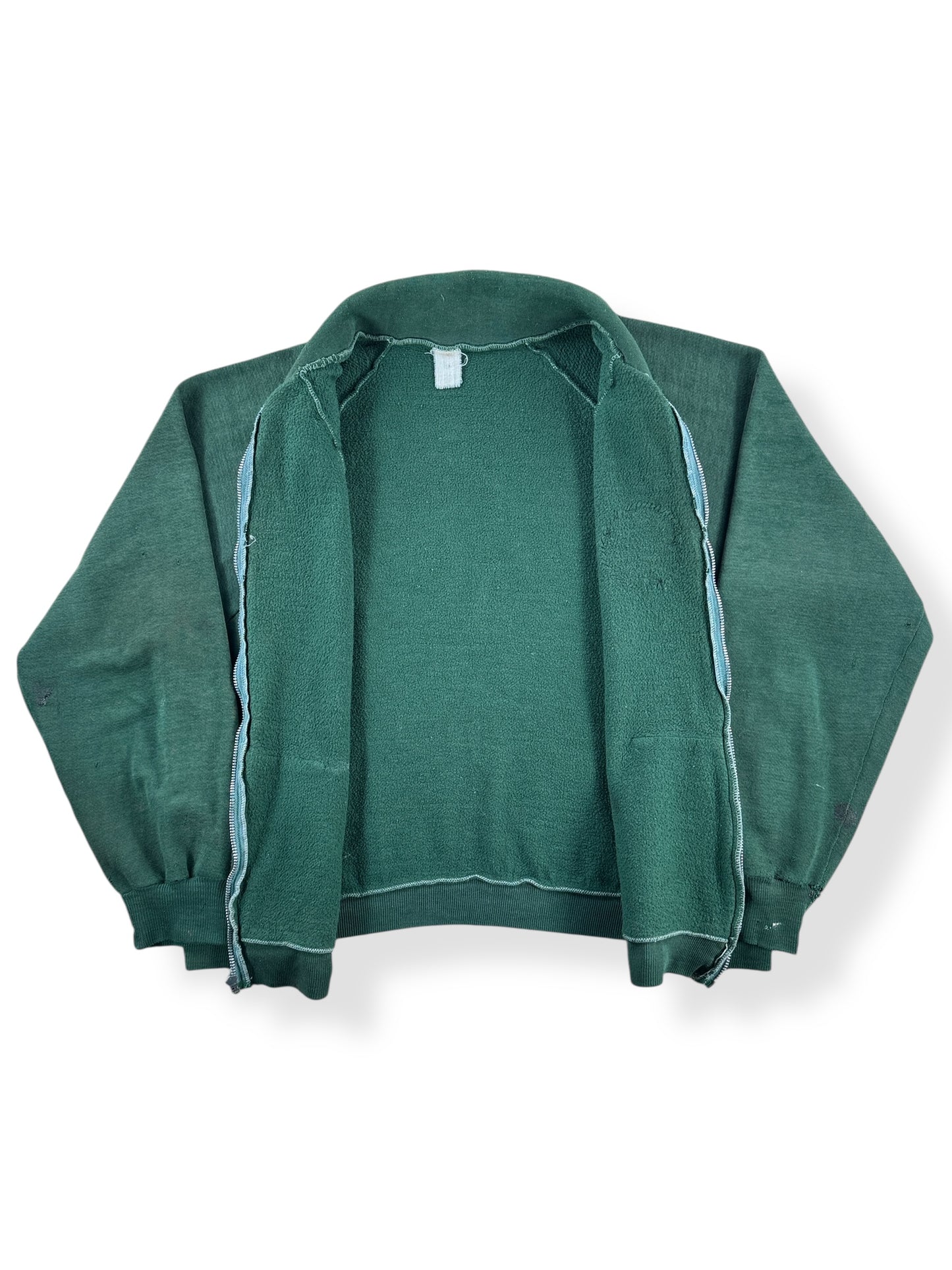 Inside of Vintage Green Shit Zip Up Sweatshirt SZ M
