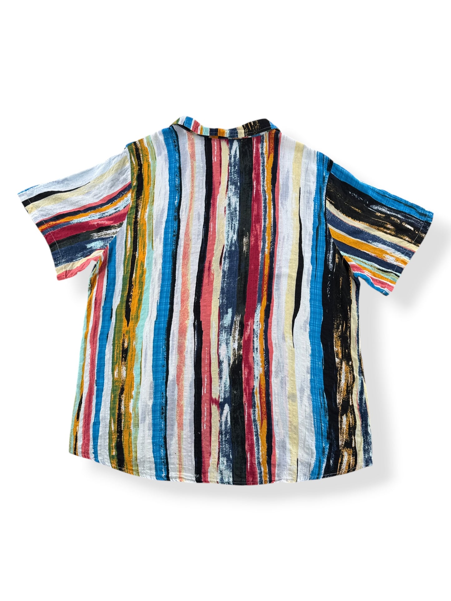 Back of Vintage Cotton Abstract Striped Shirt SZ L