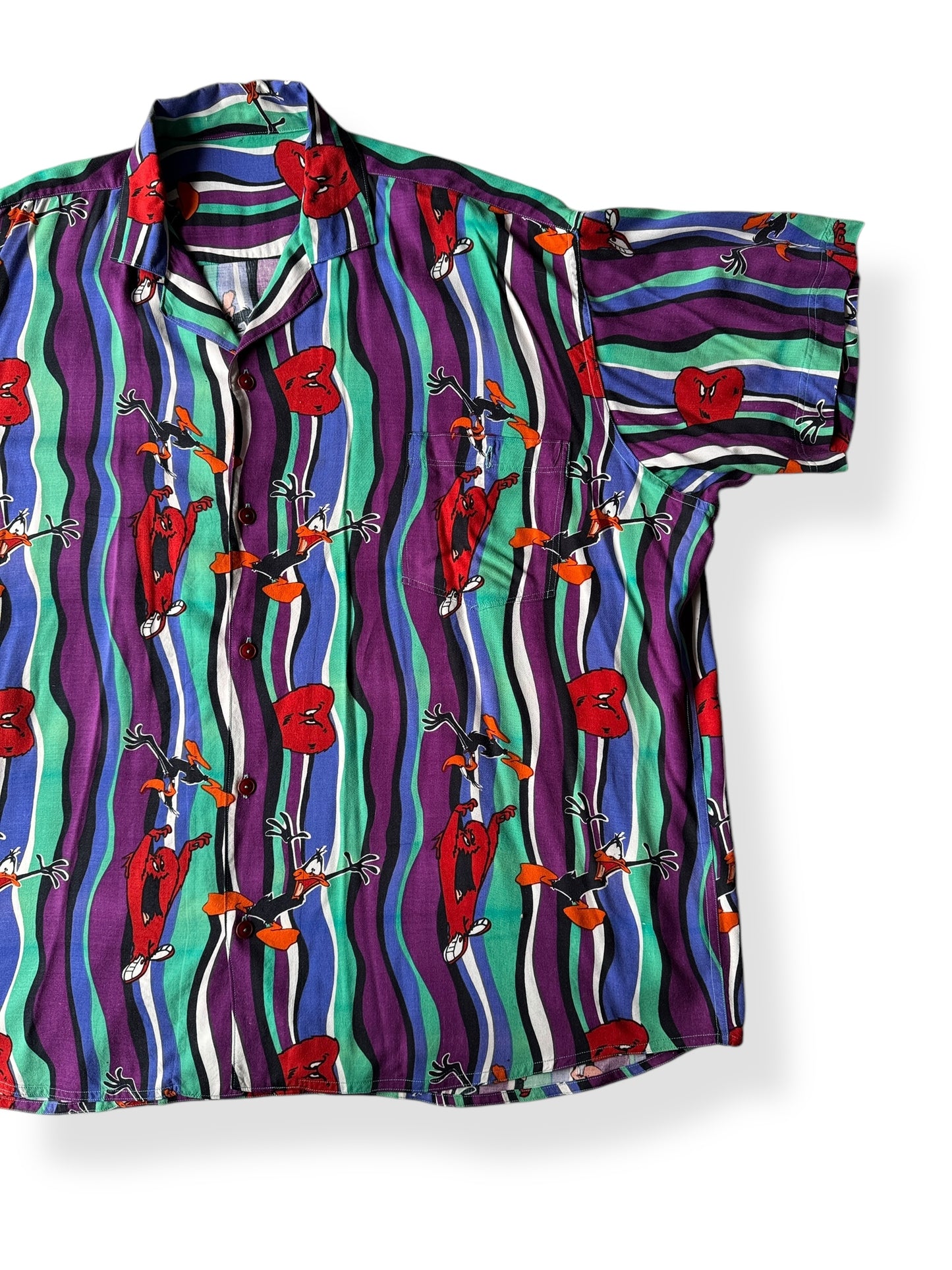 Vintage Gossamer Daffy Duck Looney Tunes Button Up SZ XXL