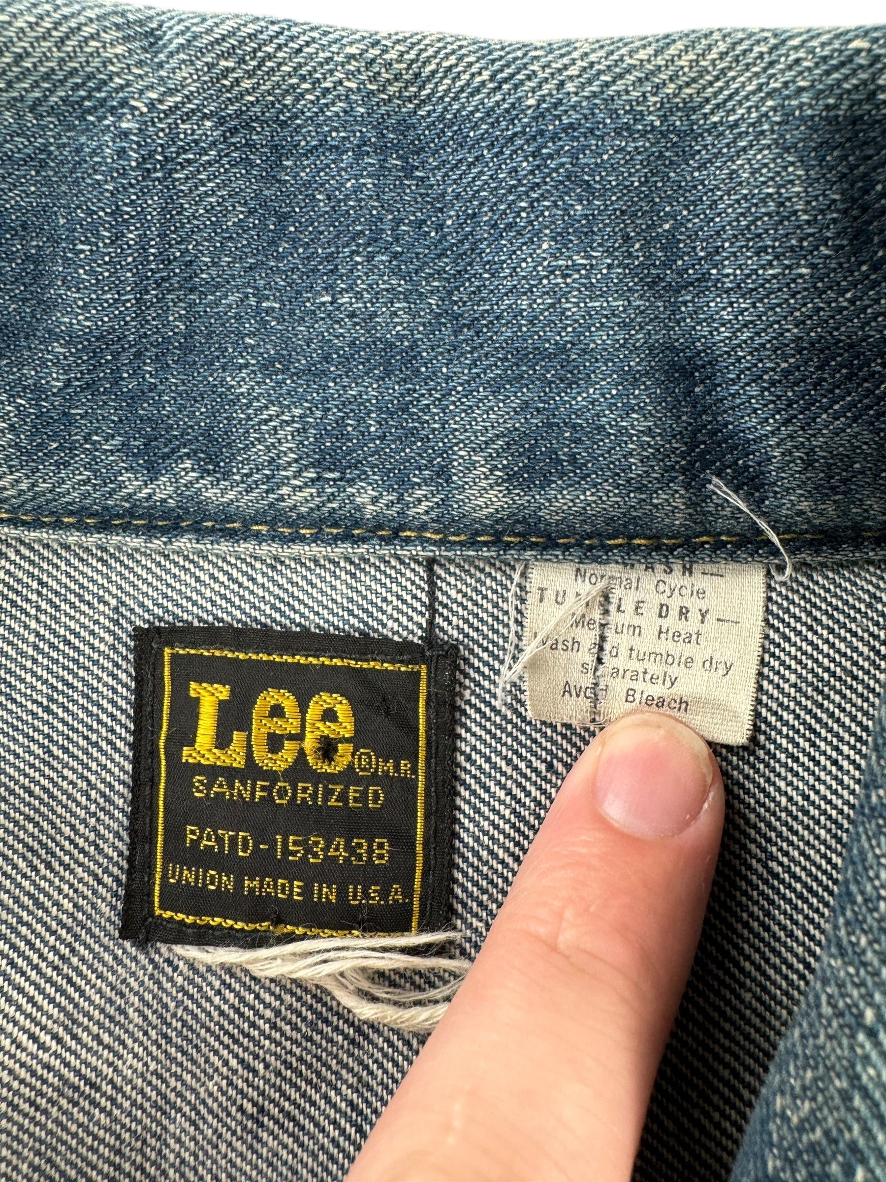 Tag on Vintage Union Made Lee Denim Jacket SZ L