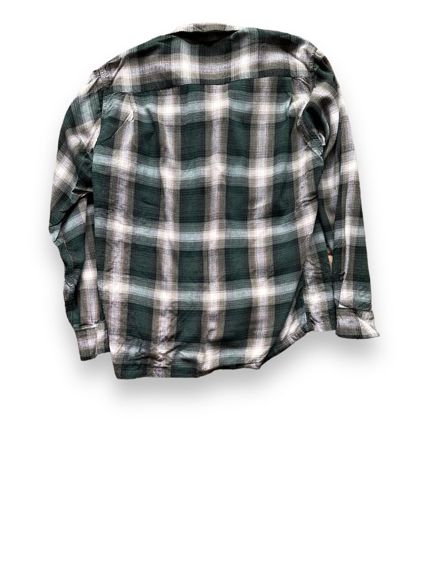 Rear View of Vintage Penney's Towncraft Shadow Plaid Shirt SZ M | Vintage Rockabilly Shirt Seattle | Barn Owl Vintage Seattle