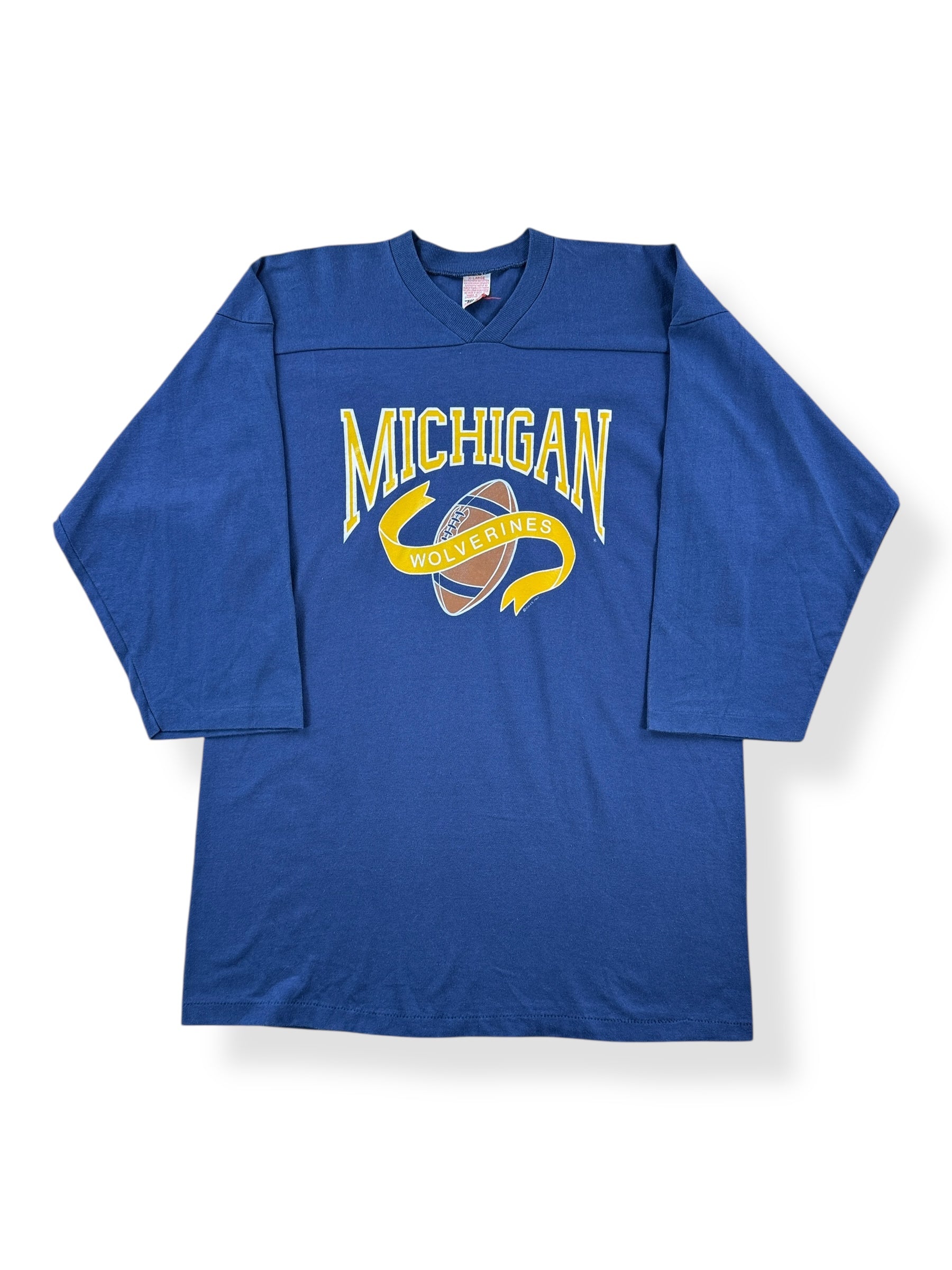 university of michigan fan gear Vintage Michigan Wolverines CFB Jersey SZ L – The Barn Owl Vintage Goods