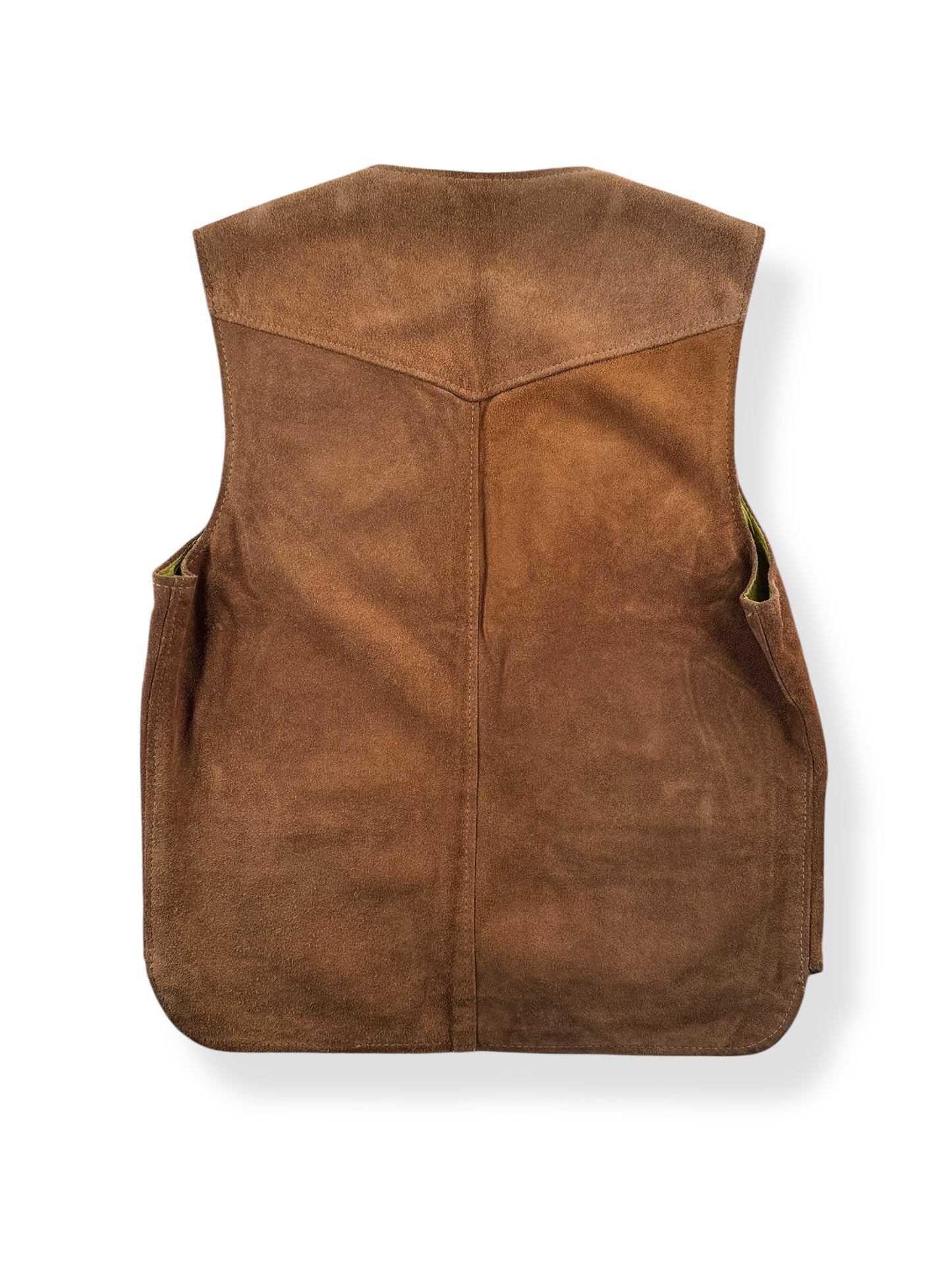 Back of Vintage Berman Buckskin Suede Vest SZ 42